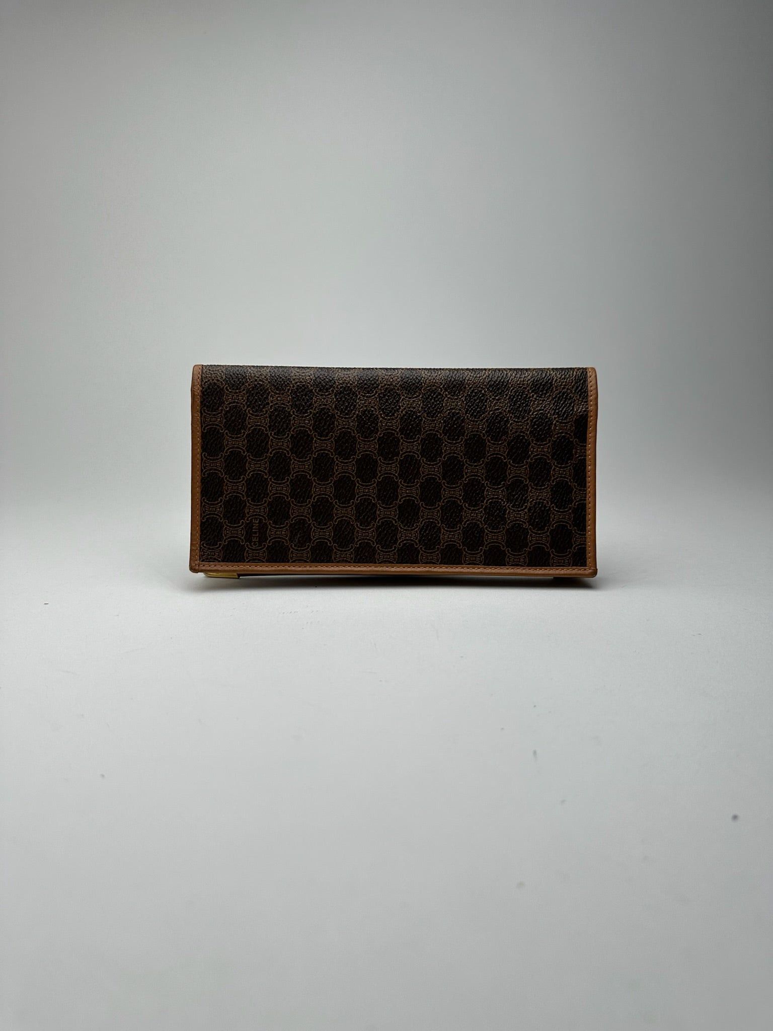 Celine Vintage Leather Monogram ID holder card holder brown Size ONE SIZE - 2 Thumbnail