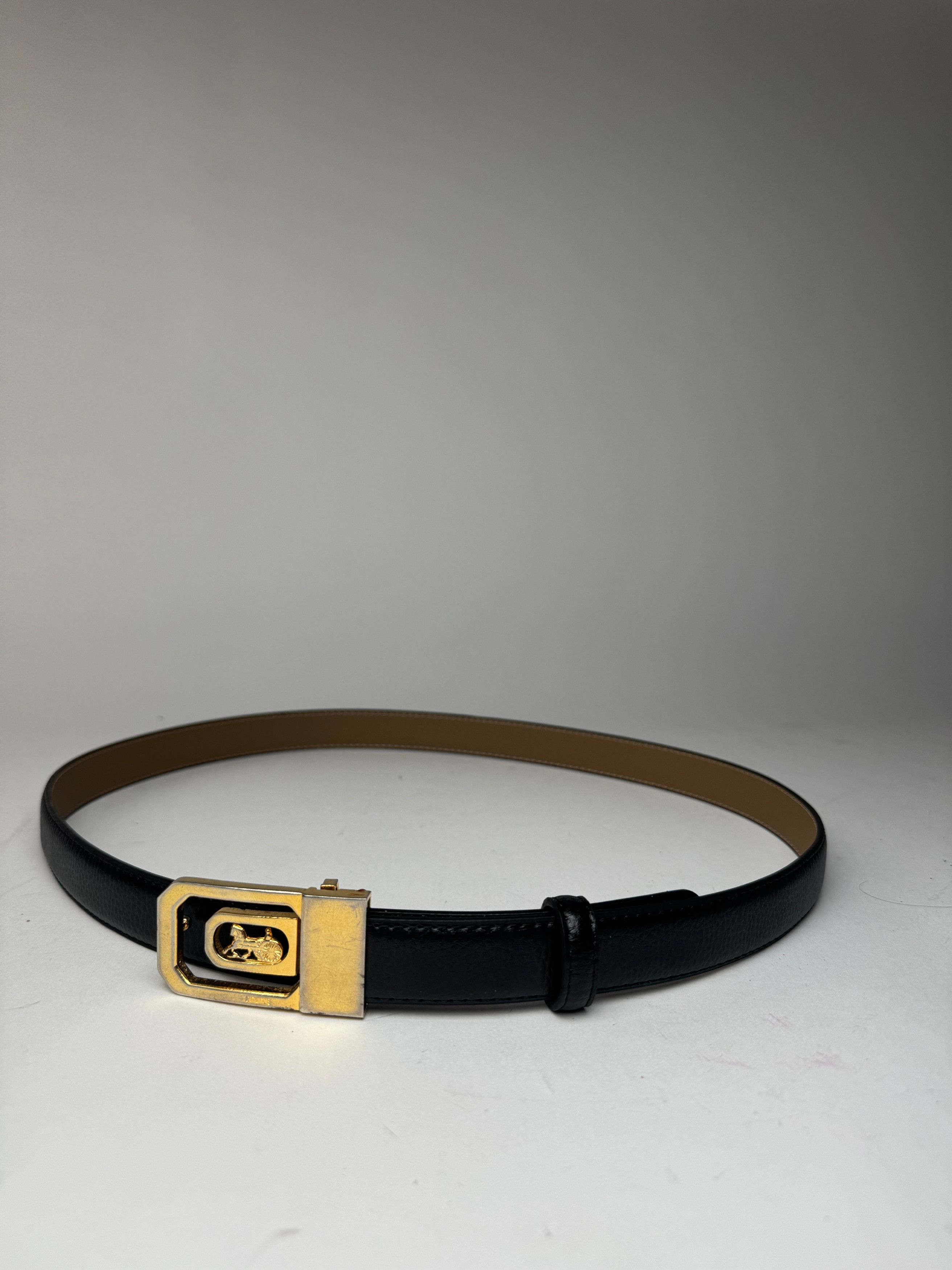Celine Vintage Paris Leather belt black Size ONE SIZE - 5 Thumbnail