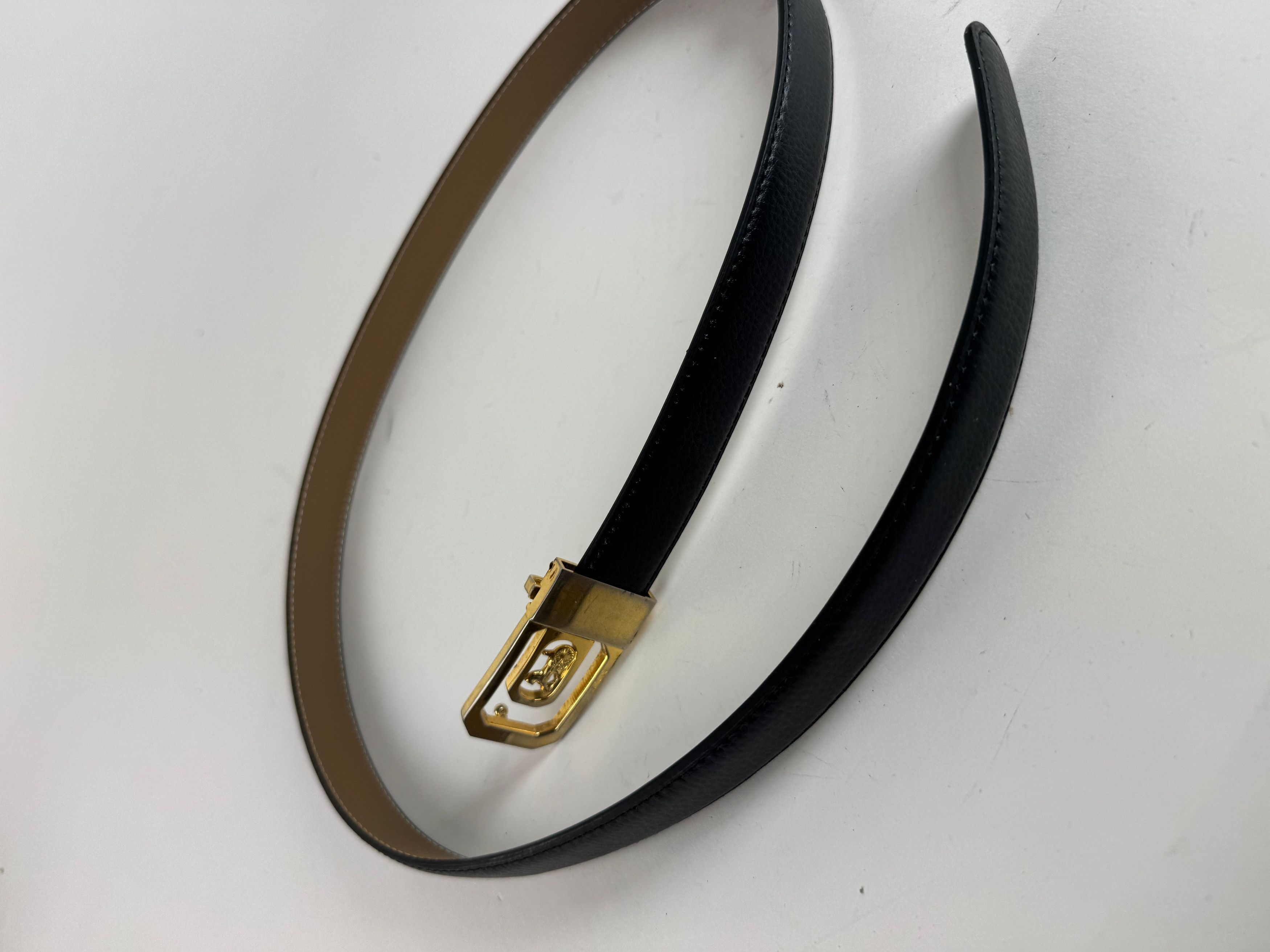 Celine Vintage Paris Leather belt black Size ONE SIZE - 4 Thumbnail