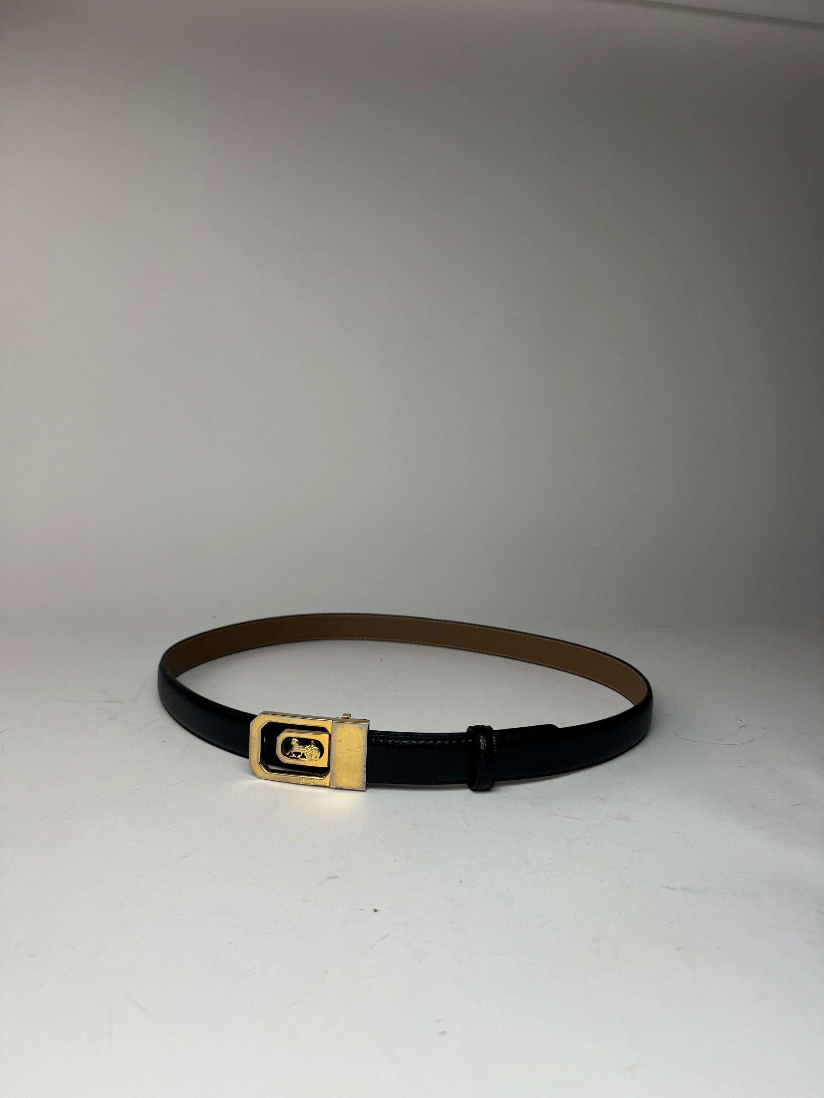 Celine Vintage Paris Leather belt black Size ONE SIZE - 8 Thumbnail