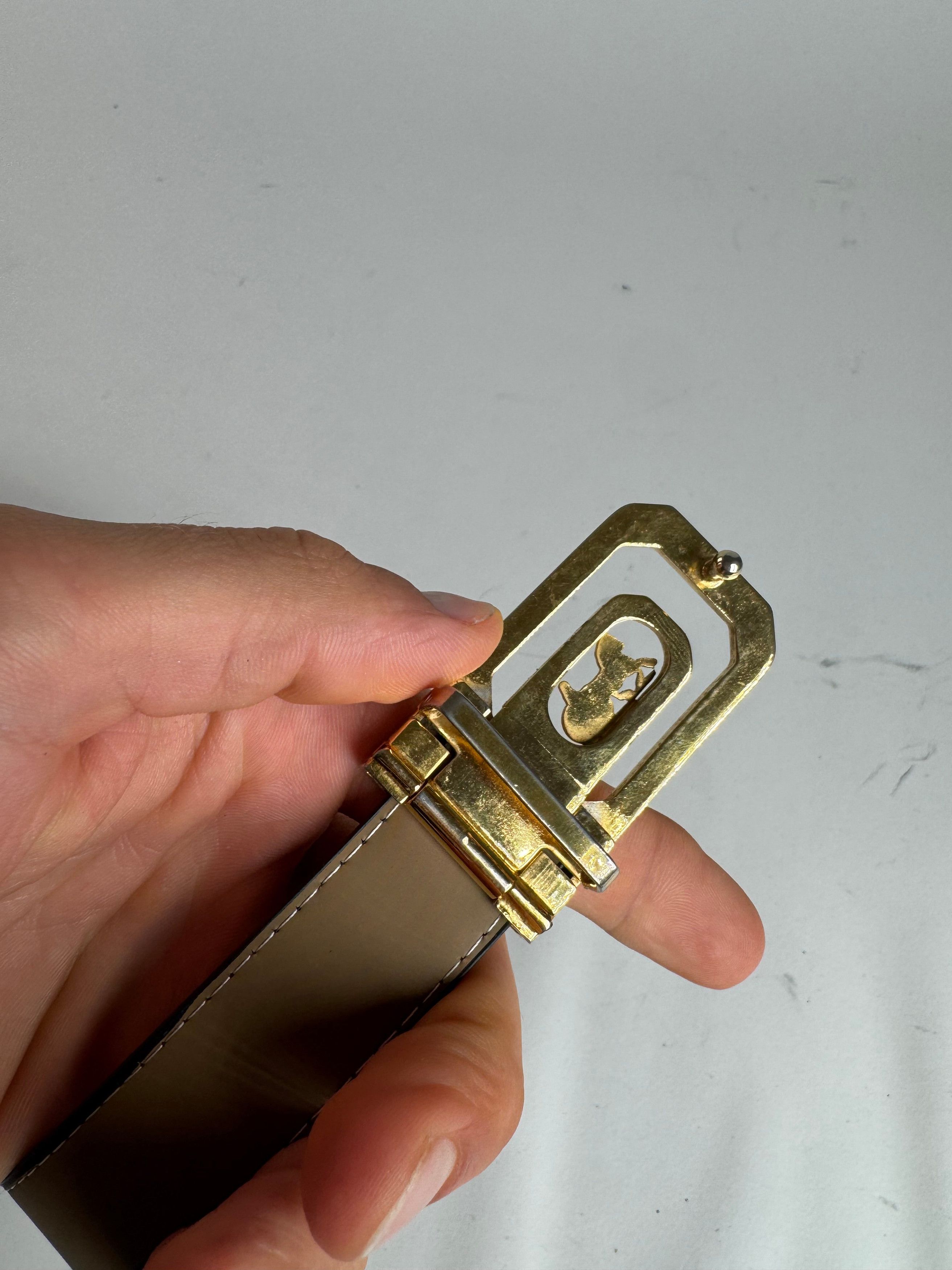 Celine Vintage Paris Leather belt black Size ONE SIZE - 3 Thumbnail