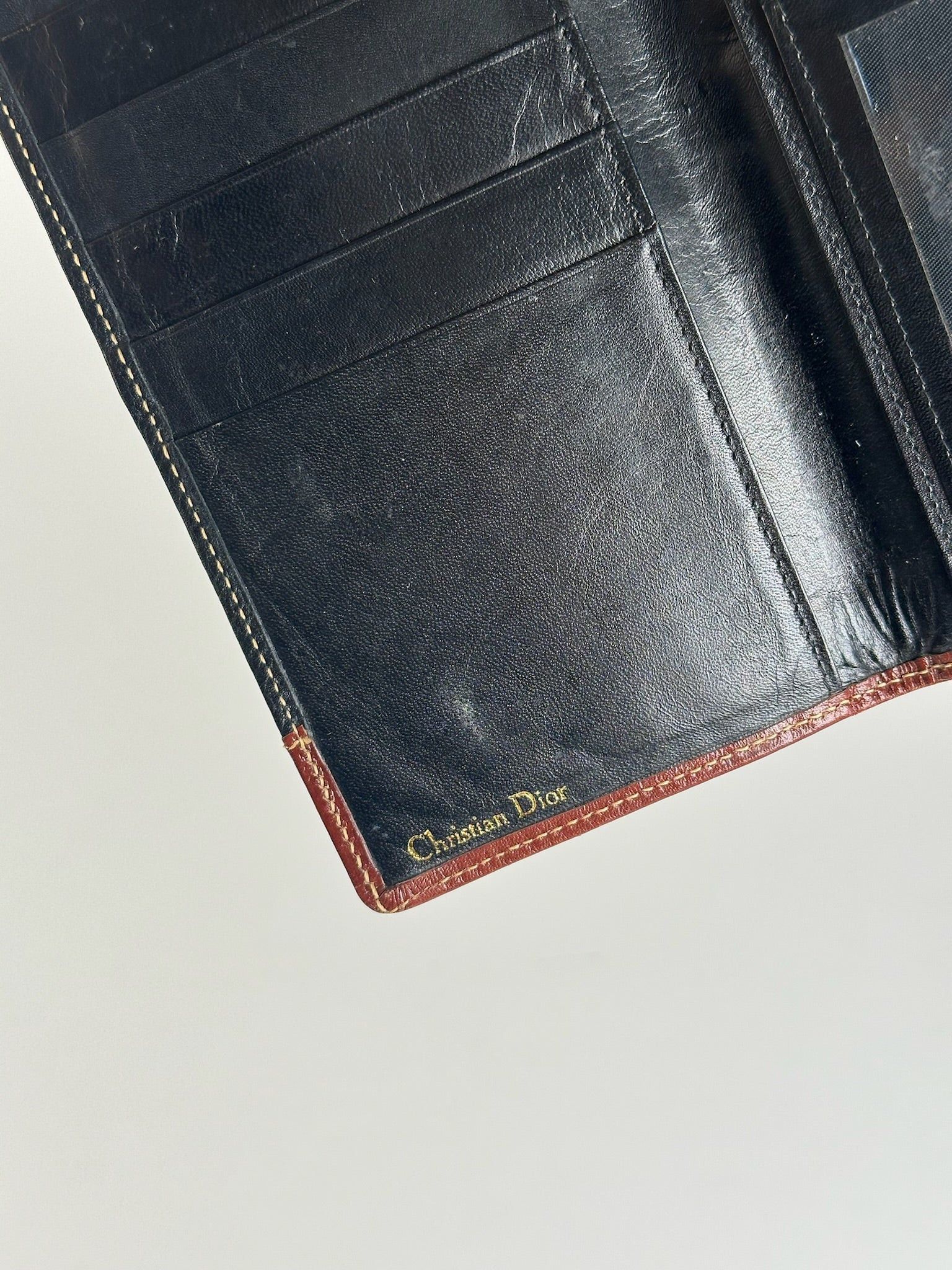 Dior Vintage Leather Card Holder Id Holder Black Brown Size ONE SIZE - 3 Thumbnail
