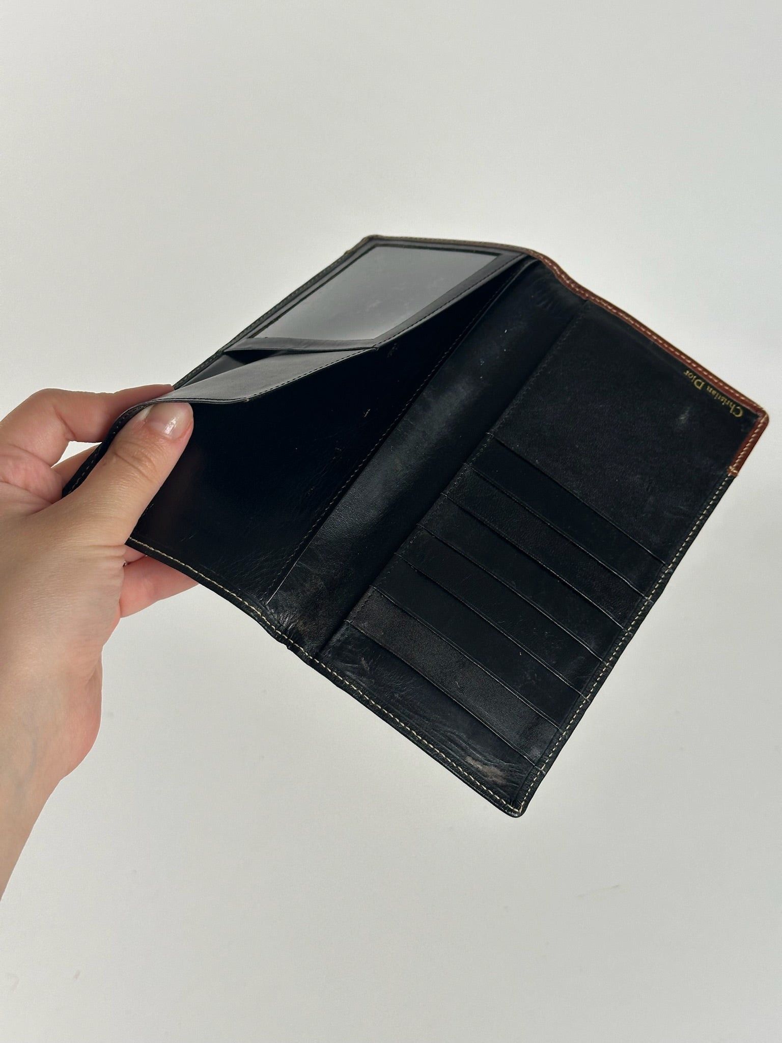 Dior Vintage Leather Card Holder Id Holder Black Brown Size ONE SIZE - 6 Thumbnail