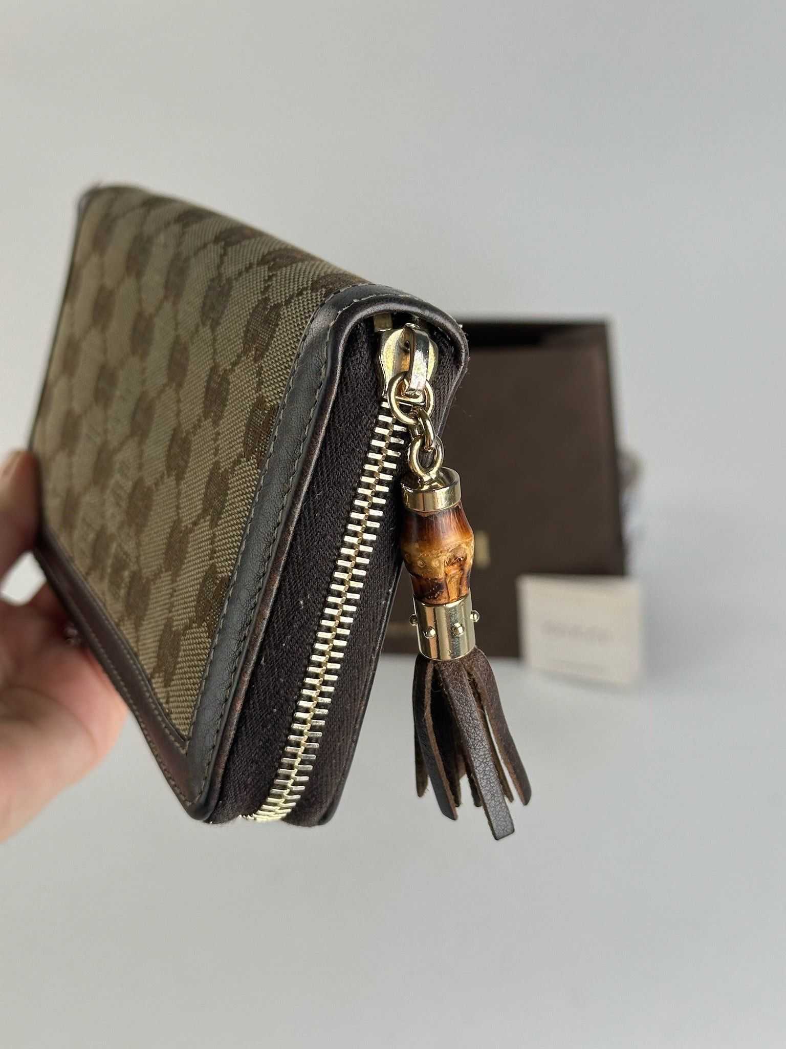 Gucci Vintage Monogram Leather Wallet beige Brown Size ONE SIZE - 4 Thumbnail
