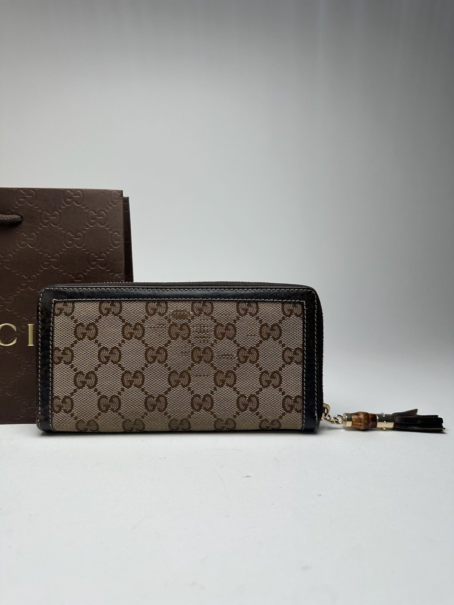 Gucci Vintage Monogram Leather Wallet beige Brown Size ONE SIZE - 2 Thumbnail