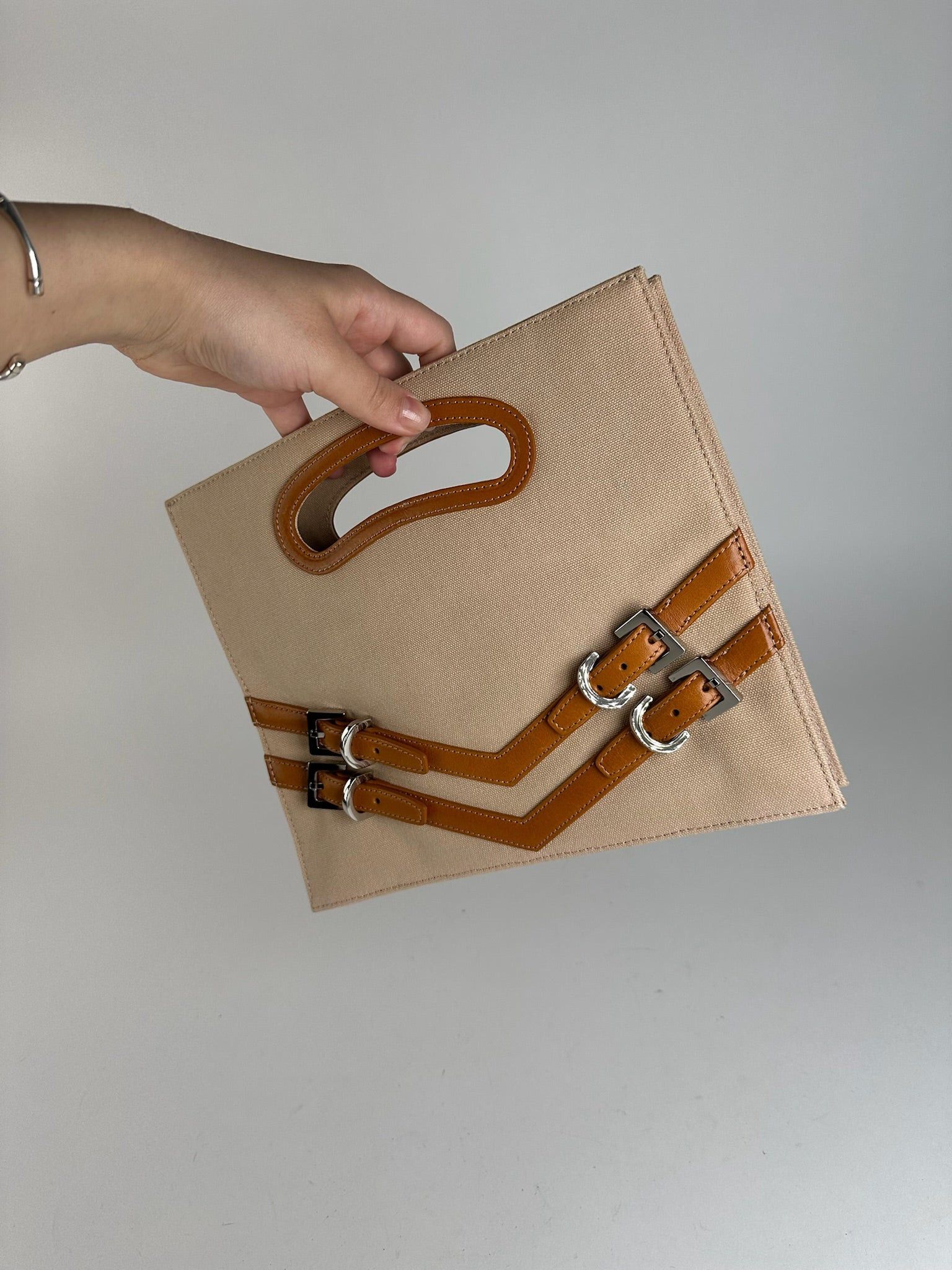 Yves Saint Laurent Vintage YSL Cotton Bag Beige Size ONE SIZE - 3 Thumbnail