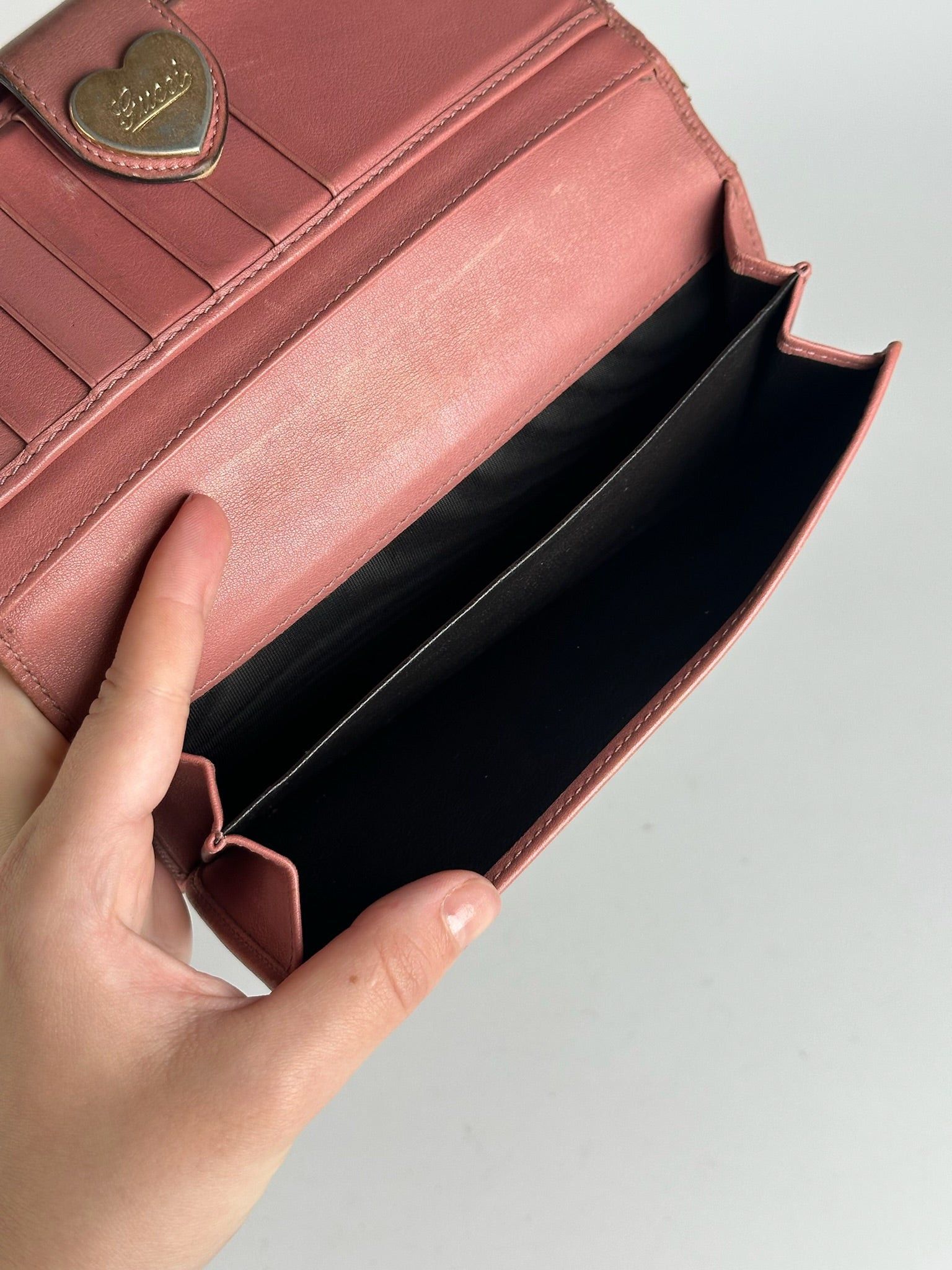 Gucci Vintage Monogram Lether wallet beige pink Size ONE SIZE - 12 Thumbnail