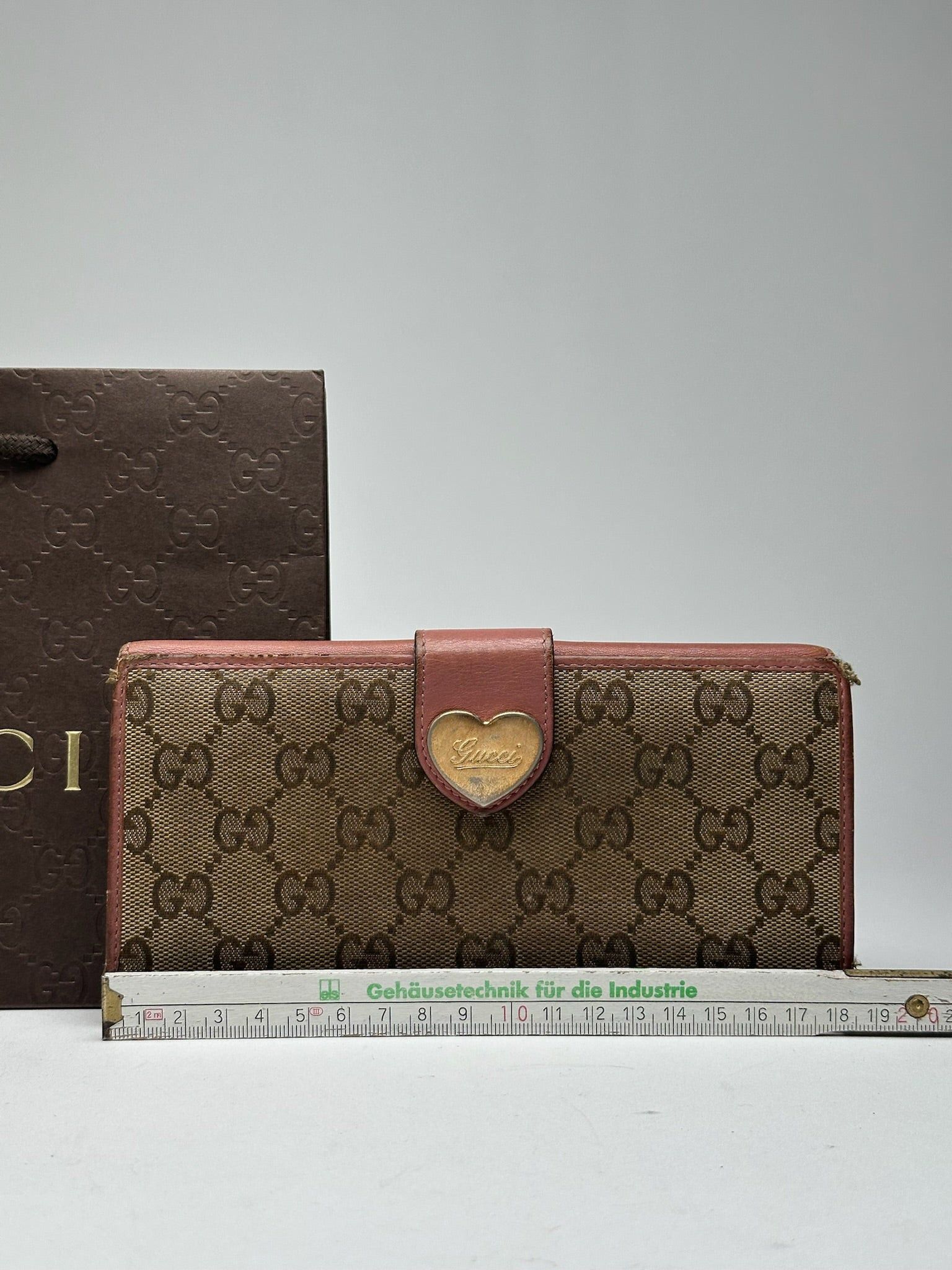 Gucci Vintage Monogram Lether wallet beige pink Size ONE SIZE - 11 Thumbnail
