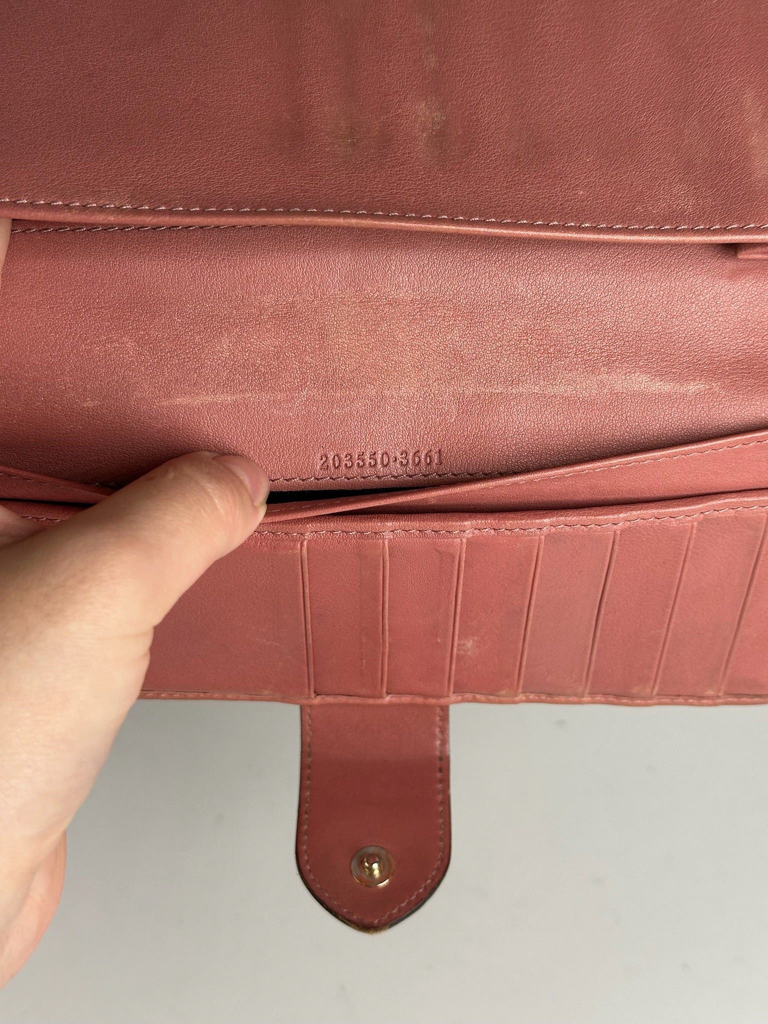 Gucci Vintage Monogram Lether wallet beige pink Size ONE SIZE - 9 Thumbnail