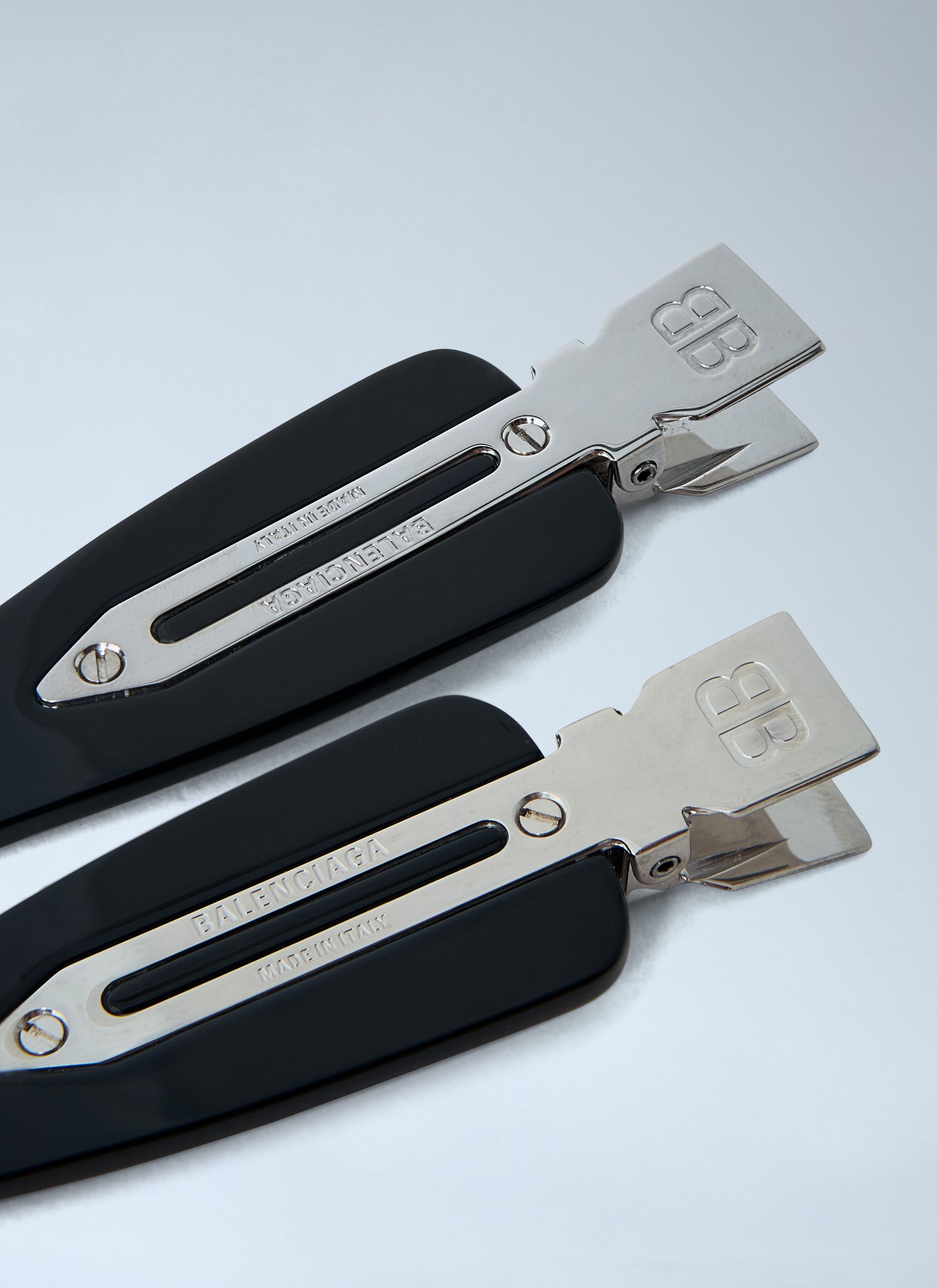 Balenciaga Set Of Two Logo Engraved Hair Clips Size ONE SIZE - 2 Thumbnail
