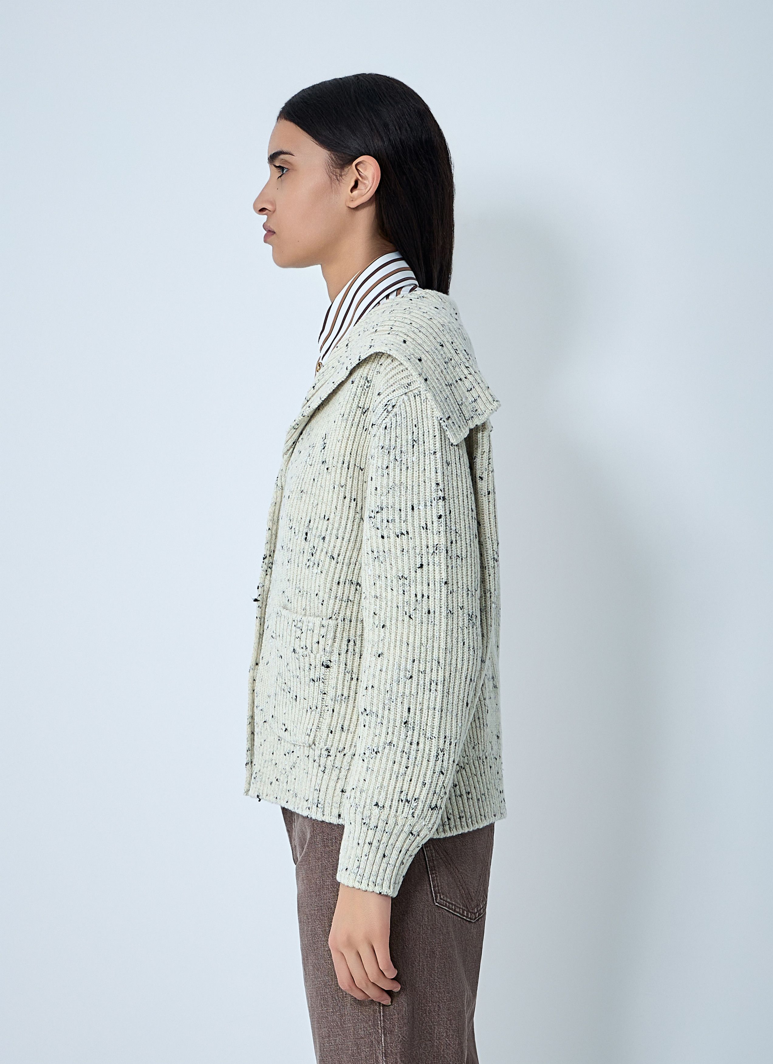 Bottega Veneta Wool English Rib Cardigan Size M / US 6-8 / IT 42-44 - 3 Thumbnail