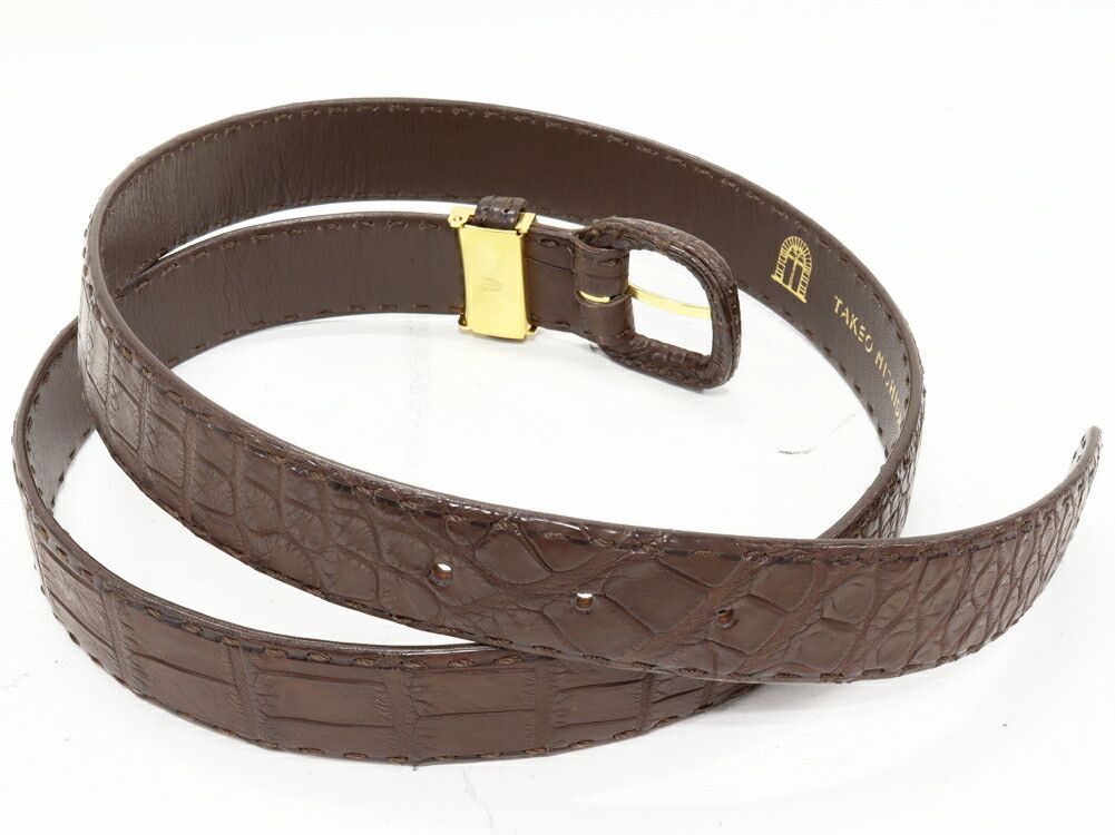 Other Other Takeo Nishida Crocodile Belt Leather Belt DUTY FREE for USA Size ONE SIZE - 2 Thumbnail