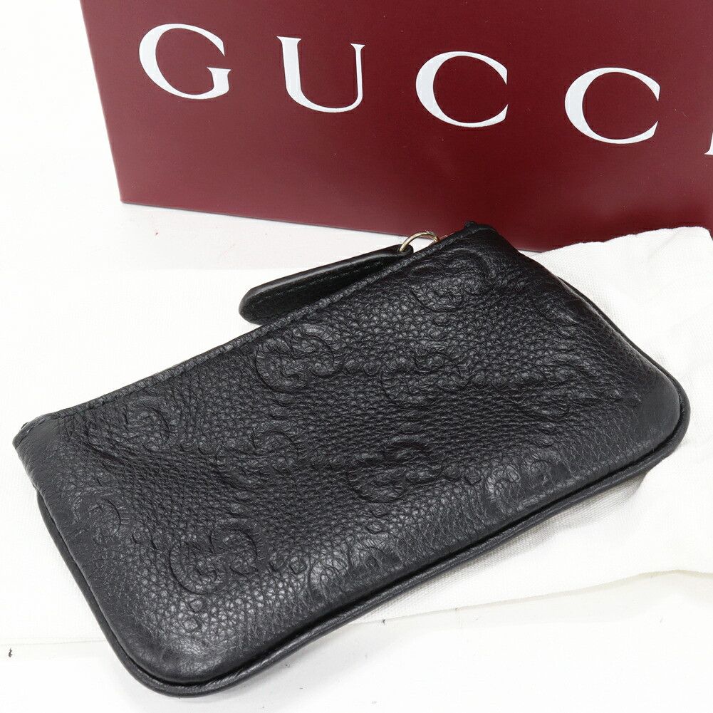 Gucci Gucci Gucci GG Emblem GG Grain Leather Coin Case Key Case Leather Coin Case 815891AAEEM1000 DUTY FREE for USA Size ONE SIZE - 2 Thumbnail