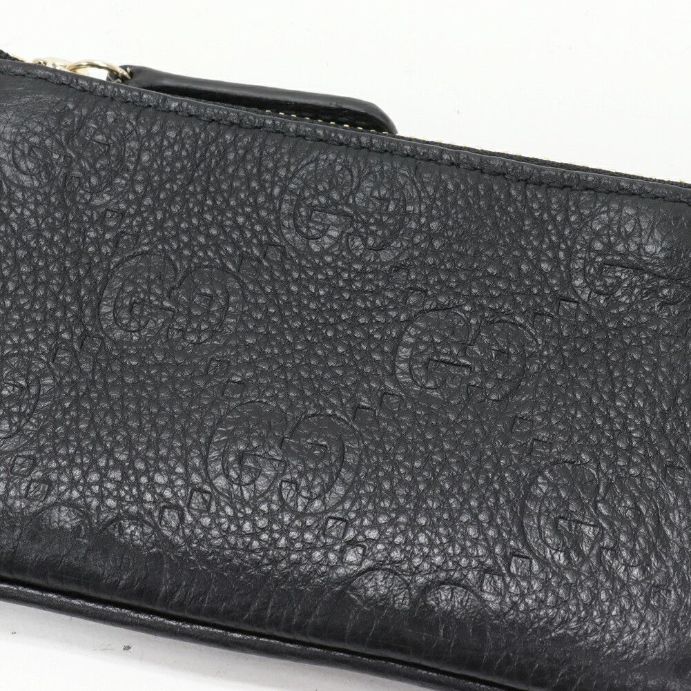 Gucci Gucci Gucci GG Emblem GG Grain Leather Coin Case Key Case Leather Coin Case 815891AAEEM1000 DUTY FREE for USA Size ONE SIZE - 4 Thumbnail