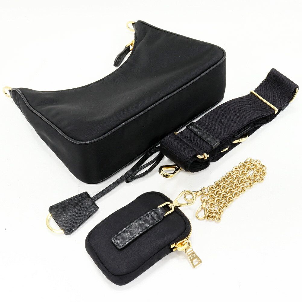 Prada Prada Prada Re-Edition 2005 Re-Nylon 2way Bag Leather Shoulder Bag 1BH204 R064 F0002 V V9L DUTY FREE for USA Size ONE SIZE - 3 Thumbnail