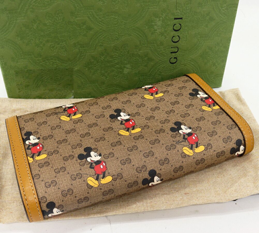 Gucci Gucci Gucci Disney x Mickey Mouse GG Supreme PVC Canvas Continental Wallet Limited Canvas Long Wallet 602530 DUTY FREE for USA Size ONE SIZE - 2 Thumbnail
