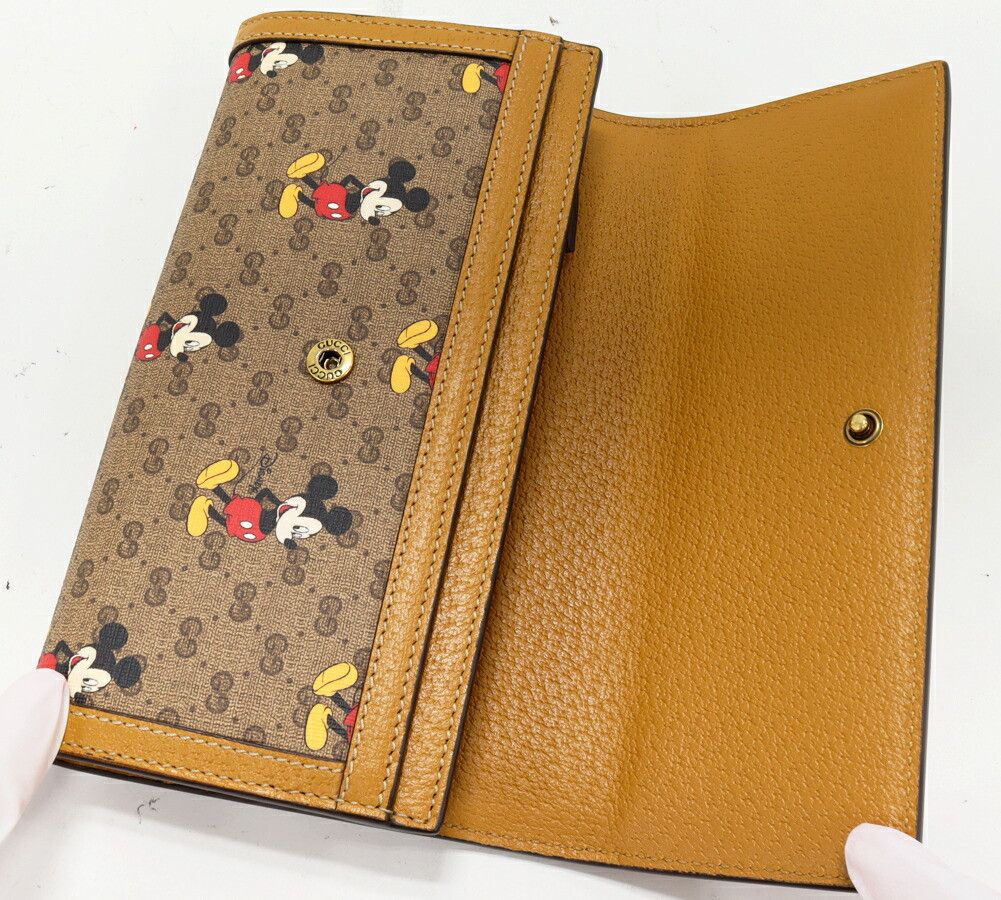 Gucci Gucci Gucci Disney x Mickey Mouse GG Supreme PVC Canvas Continental Wallet Limited Canvas Long Wallet 602530 DUTY FREE for USA Size ONE SIZE - 3 Thumbnail