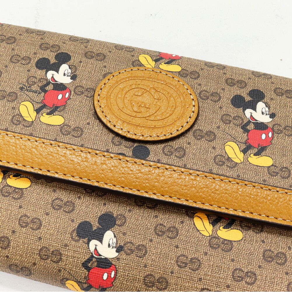 Gucci Gucci Gucci Disney x Mickey Mouse GG Supreme PVC Canvas Continental Wallet Limited Canvas Long Wallet 602530 DUTY FREE for USA Size ONE SIZE - 5 Thumbnail