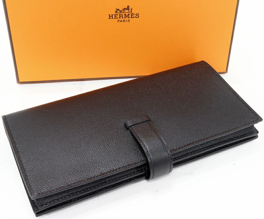Hermes Hermes Hermes Bearn Soufflet Veau Madame Long Zipper Wallet Leather Long Wallet W Stamp DUTY FREE for USA Size ONE SIZE - 2 Thumbnail