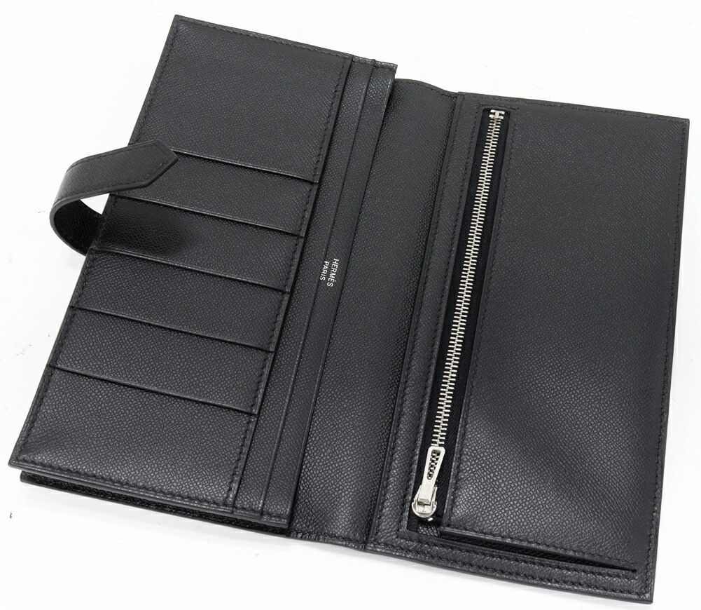 Hermes Hermes Hermes Bearn Soufflet Veau Madame Long Zipper Wallet Leather Long Wallet W Stamp DUTY FREE for USA Size ONE SIZE - 3 Thumbnail