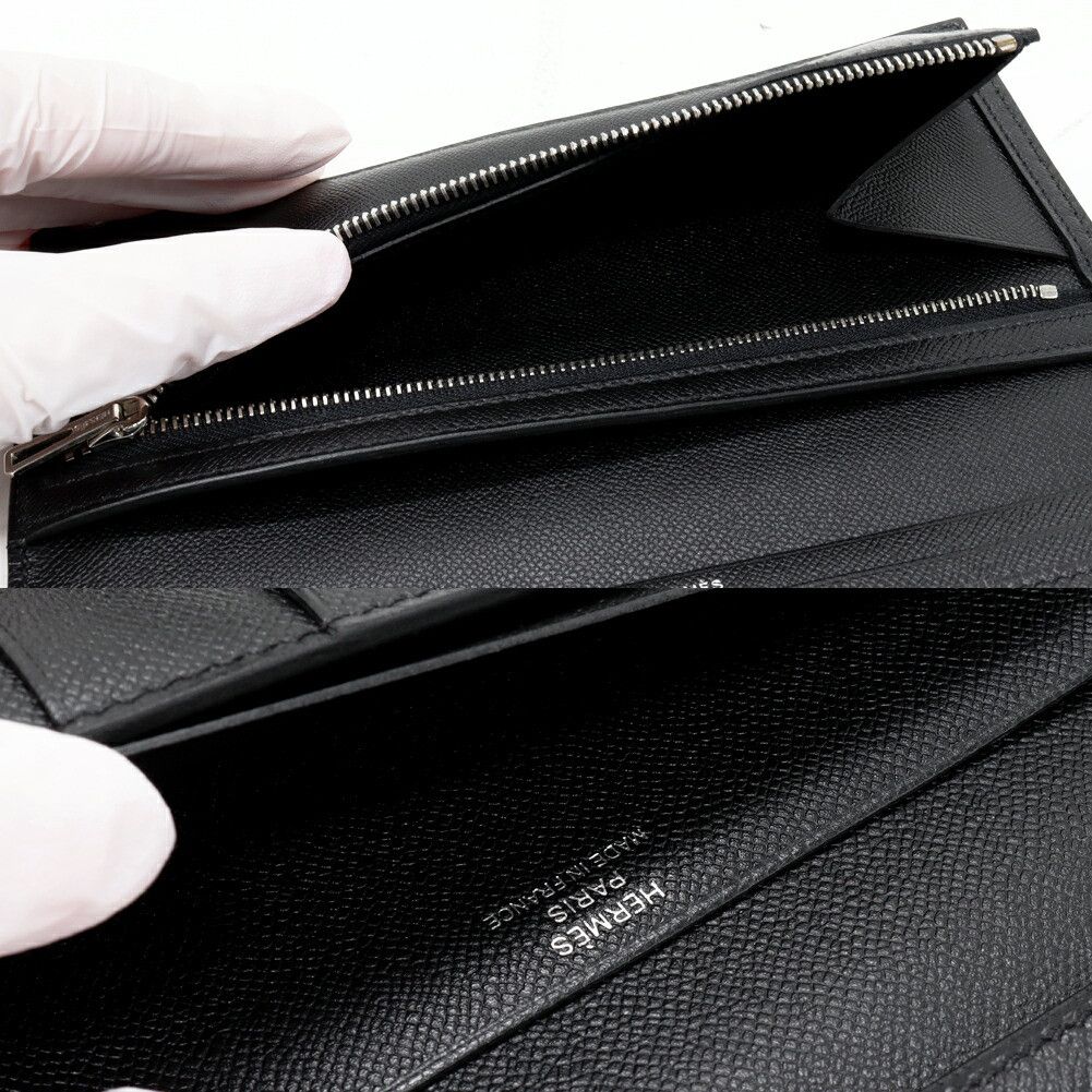 Hermes Hermes Hermes Bearn Soufflet Veau Madame Long Zipper Wallet Leather Long Wallet W Stamp DUTY FREE for USA Size ONE SIZE - 4 Thumbnail