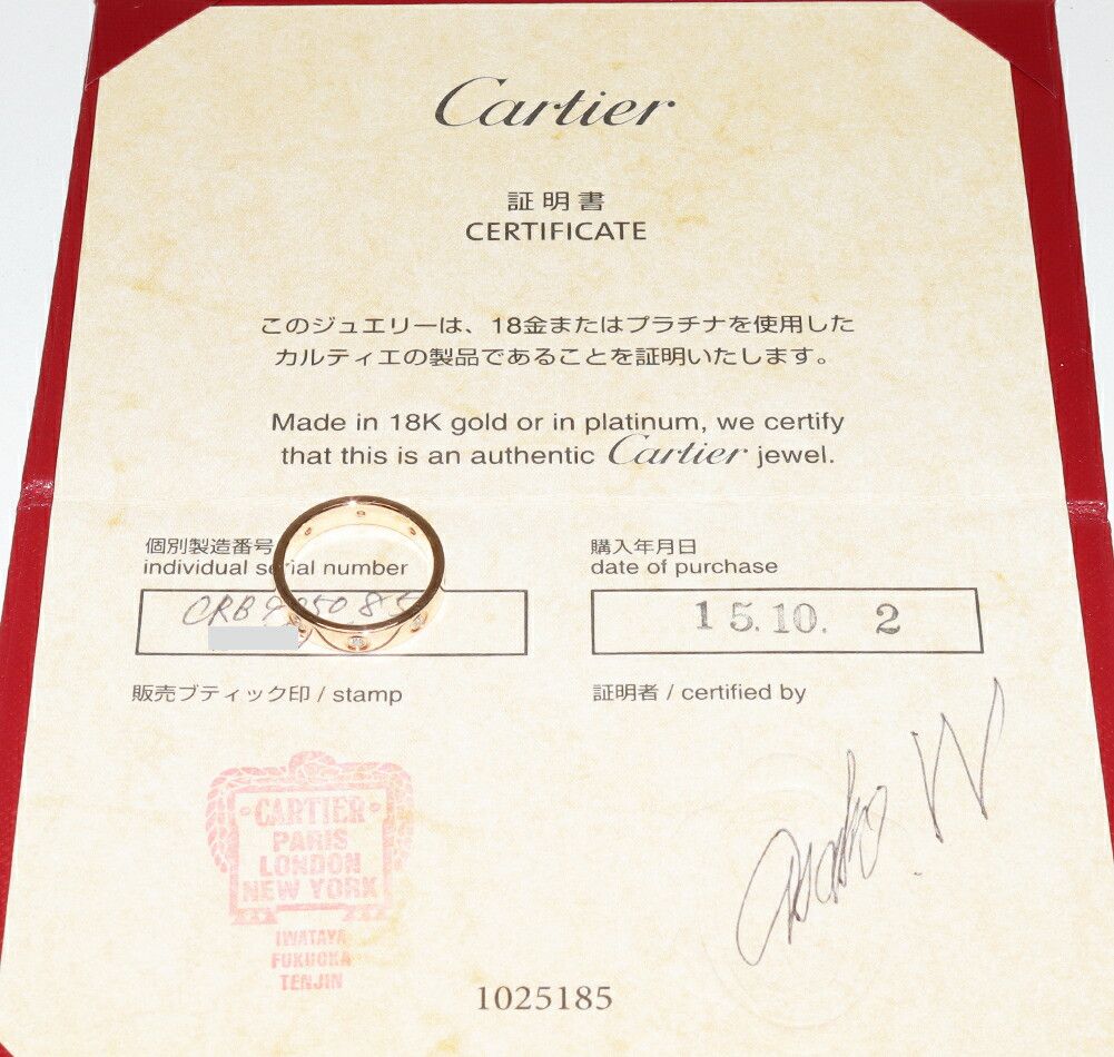 Cartier Cartier Cartier Love Ring Au750 Diamond Ring Size 11 Leather Ring B40508 DUTY FREE for USA Size ONE SIZE - 3 Thumbnail