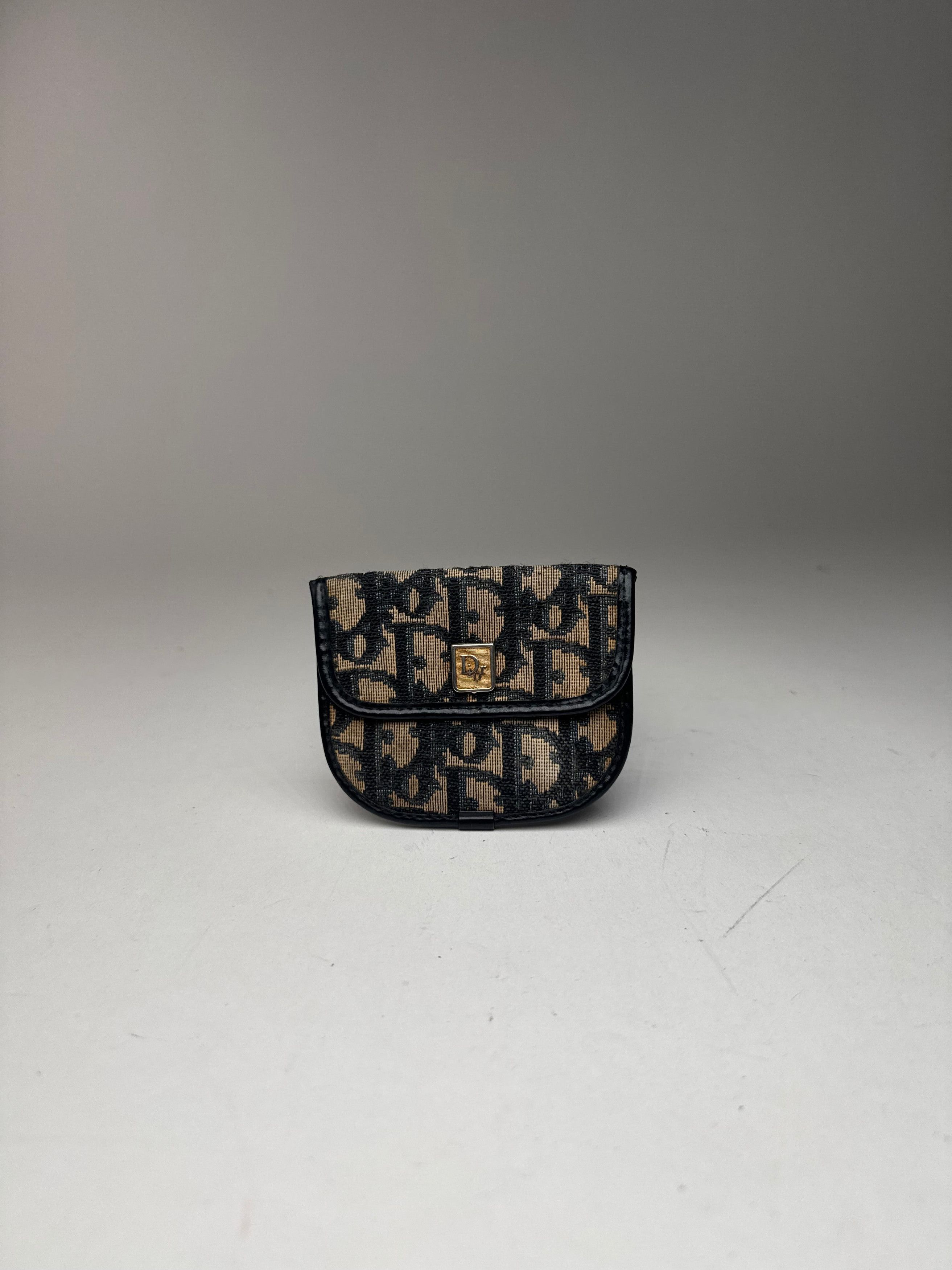 Dior Vintage oblique Monogram Card case beige Blue Size ONE SIZE - 3 Thumbnail