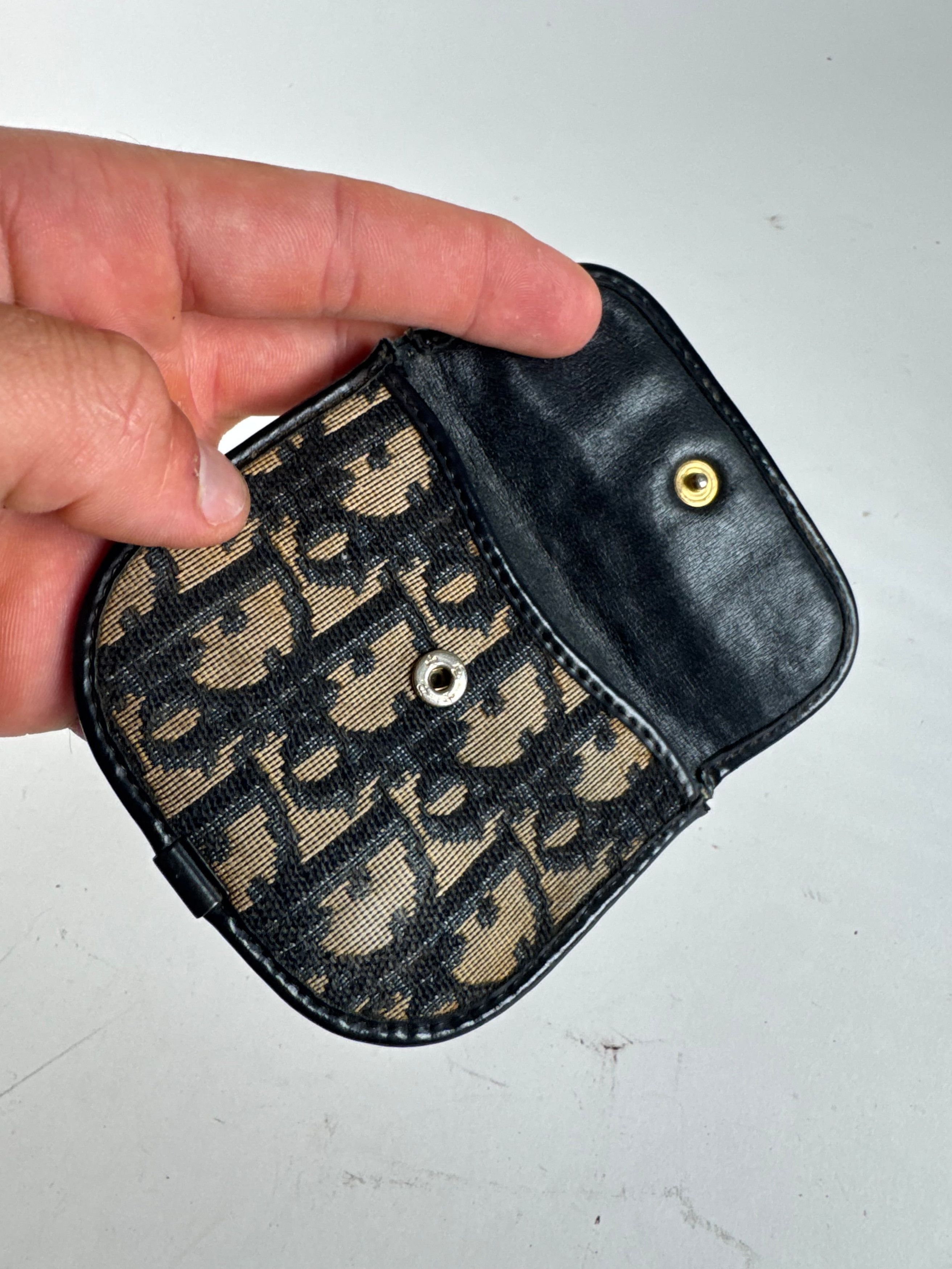 Dior Vintage oblique Monogram Card case beige Blue Size ONE SIZE - 7 Thumbnail