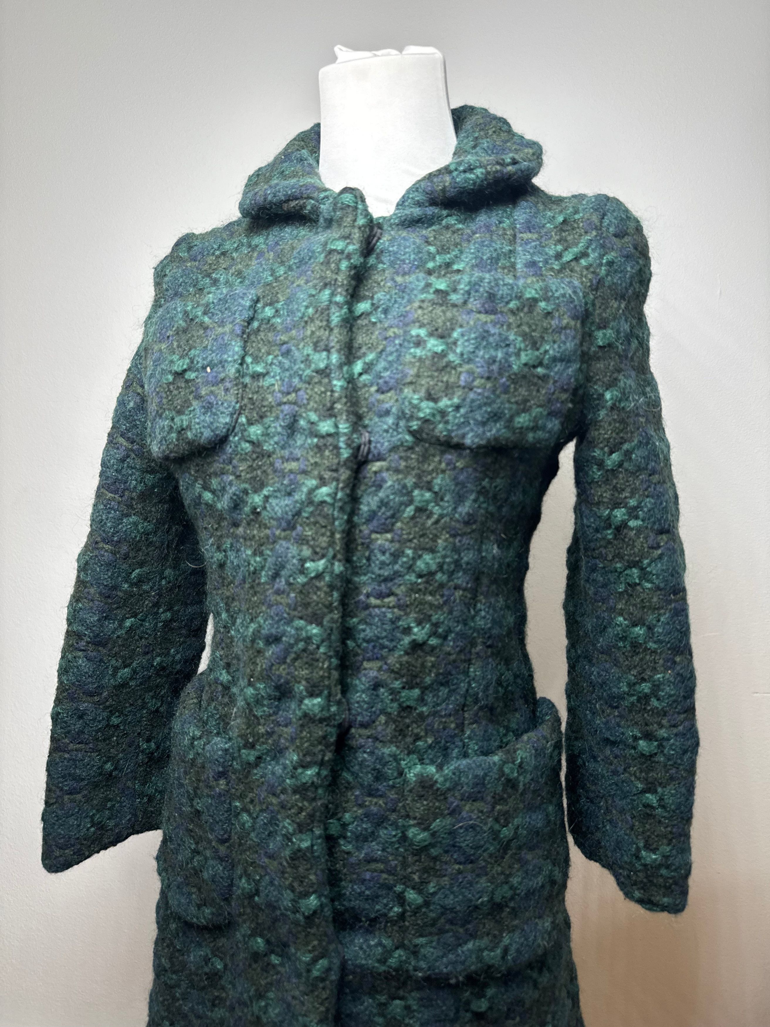 Marni Vintage Wool Trenchcoat Blue Green Size M / US 6-8 / IT 42-44 - 7 Thumbnail