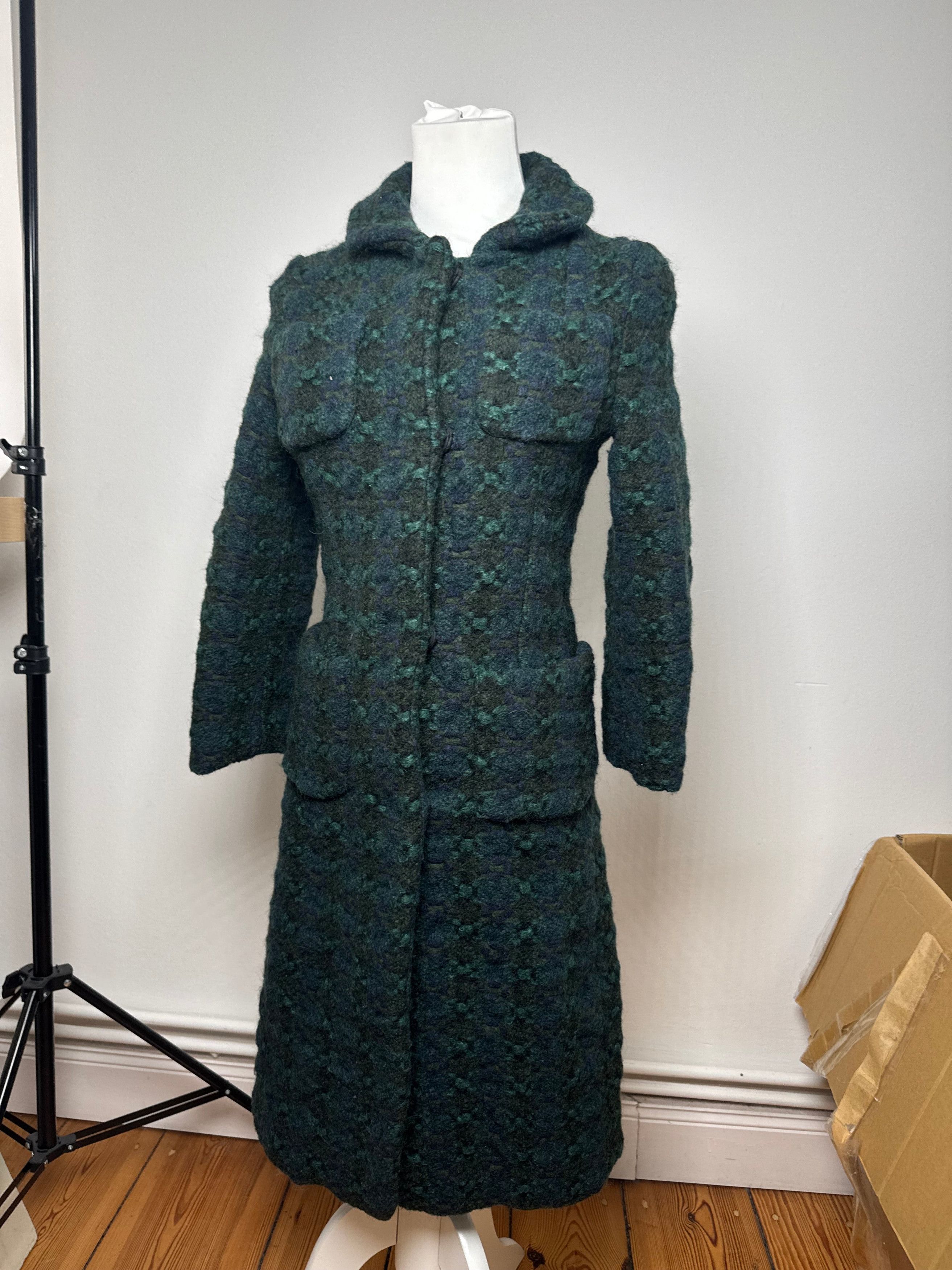 Marni Vintage Wool Trenchcoat Blue Green Size M / US 6-8 / IT 42-44 - 12 Thumbnail