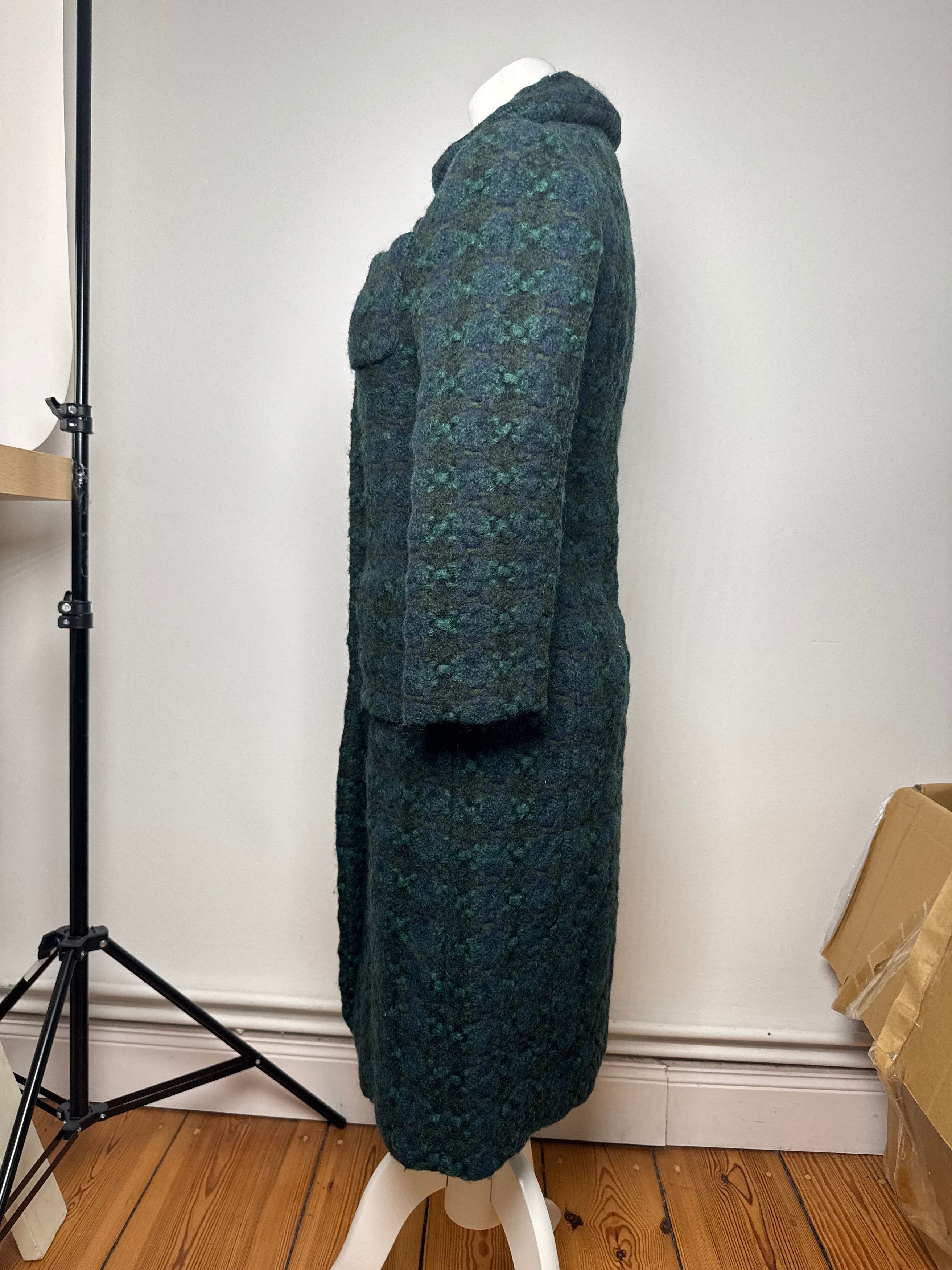 Marni Vintage Wool Trenchcoat Blue Green Size M / US 6-8 / IT 42-44 - 3 Thumbnail