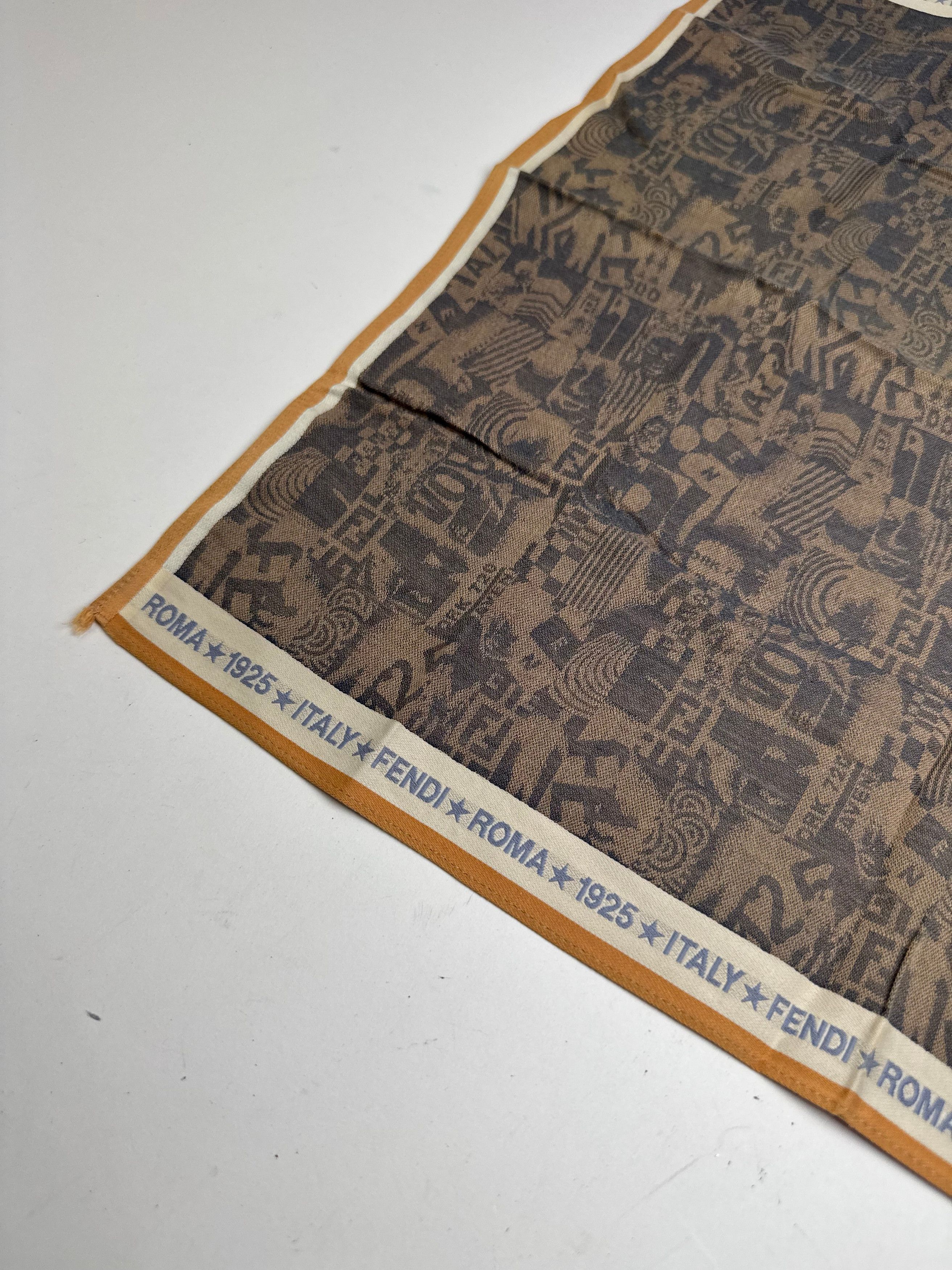 Fendi Vintage Avantgarde Scarf Brown Size ONE SIZE - 9 Thumbnail
