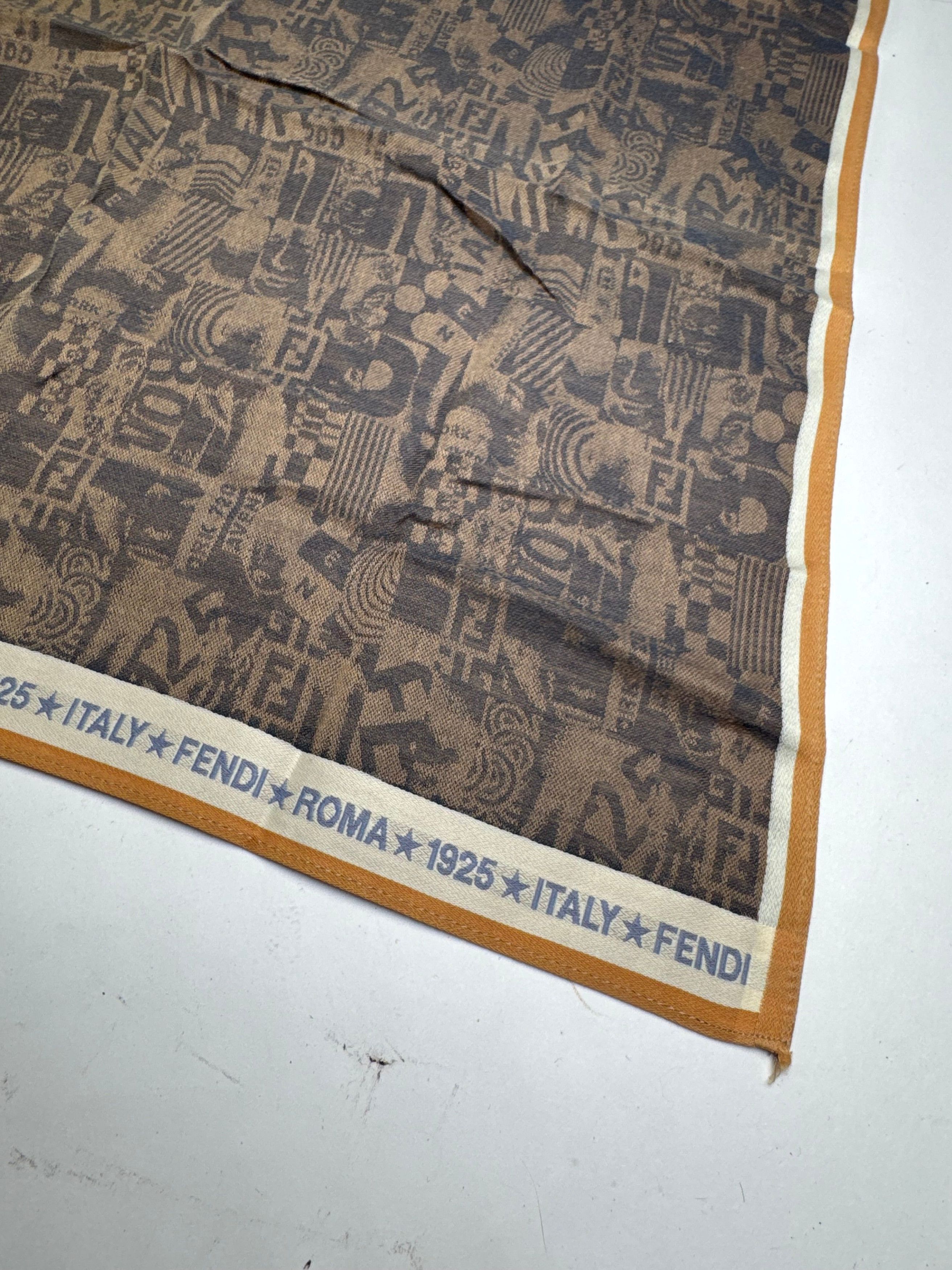 Fendi Vintage Avantgarde Scarf Brown Size ONE SIZE - 5 Thumbnail