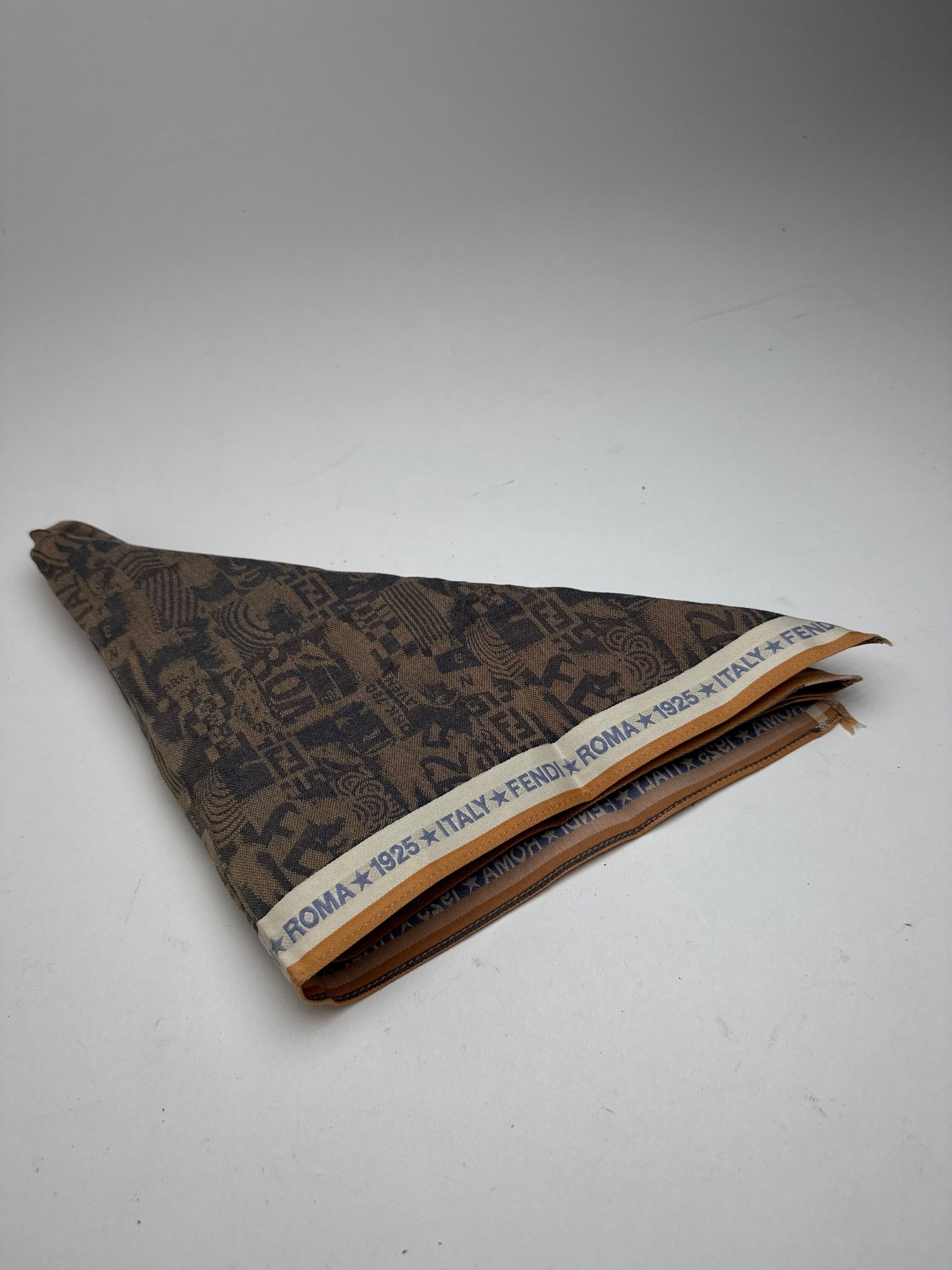 Fendi Vintage Avantgarde Scarf Brown Size ONE SIZE - 3 Thumbnail