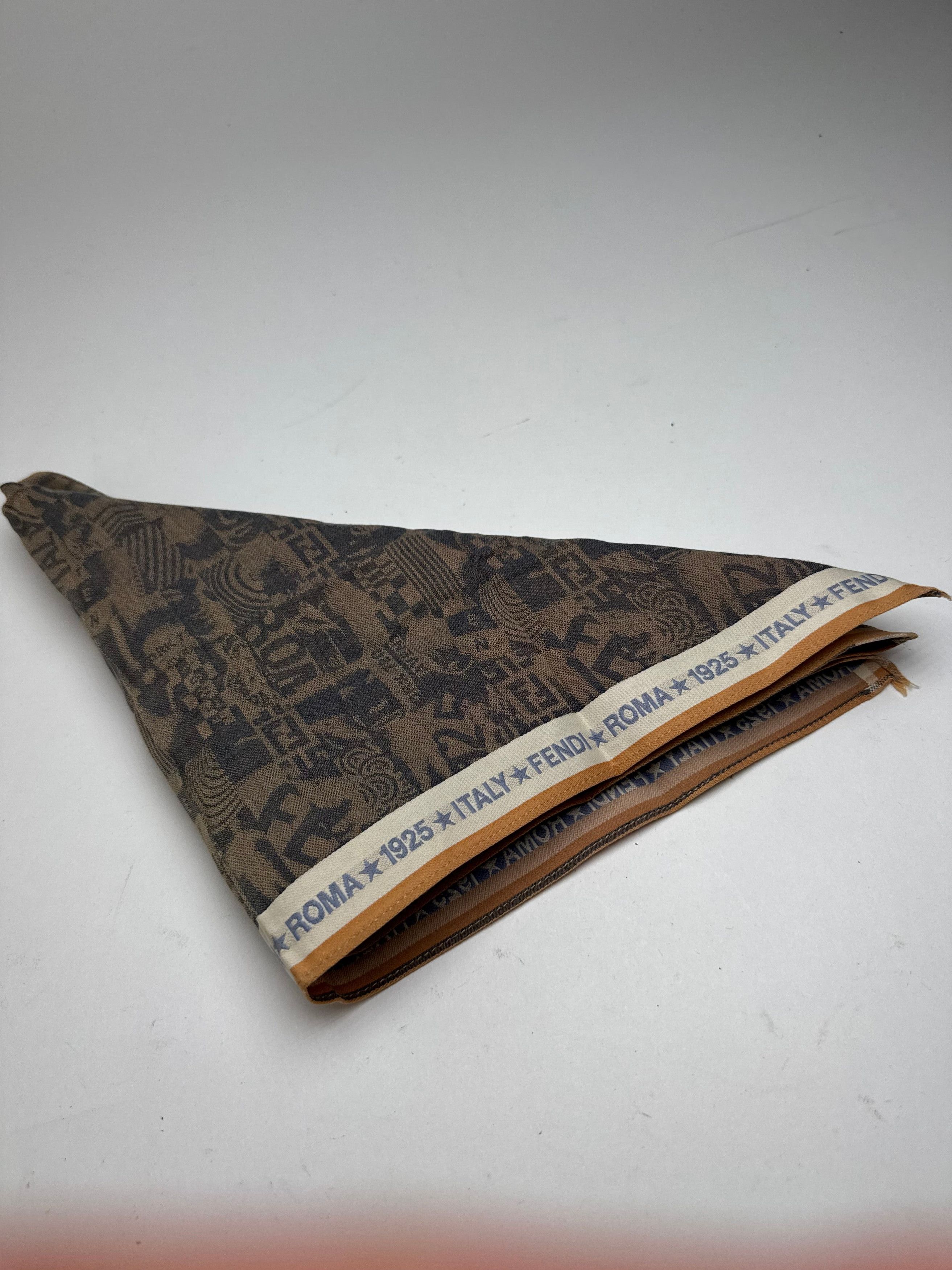 Fendi Vintage Avantgarde Scarf Brown Size ONE SIZE - 11 Thumbnail
