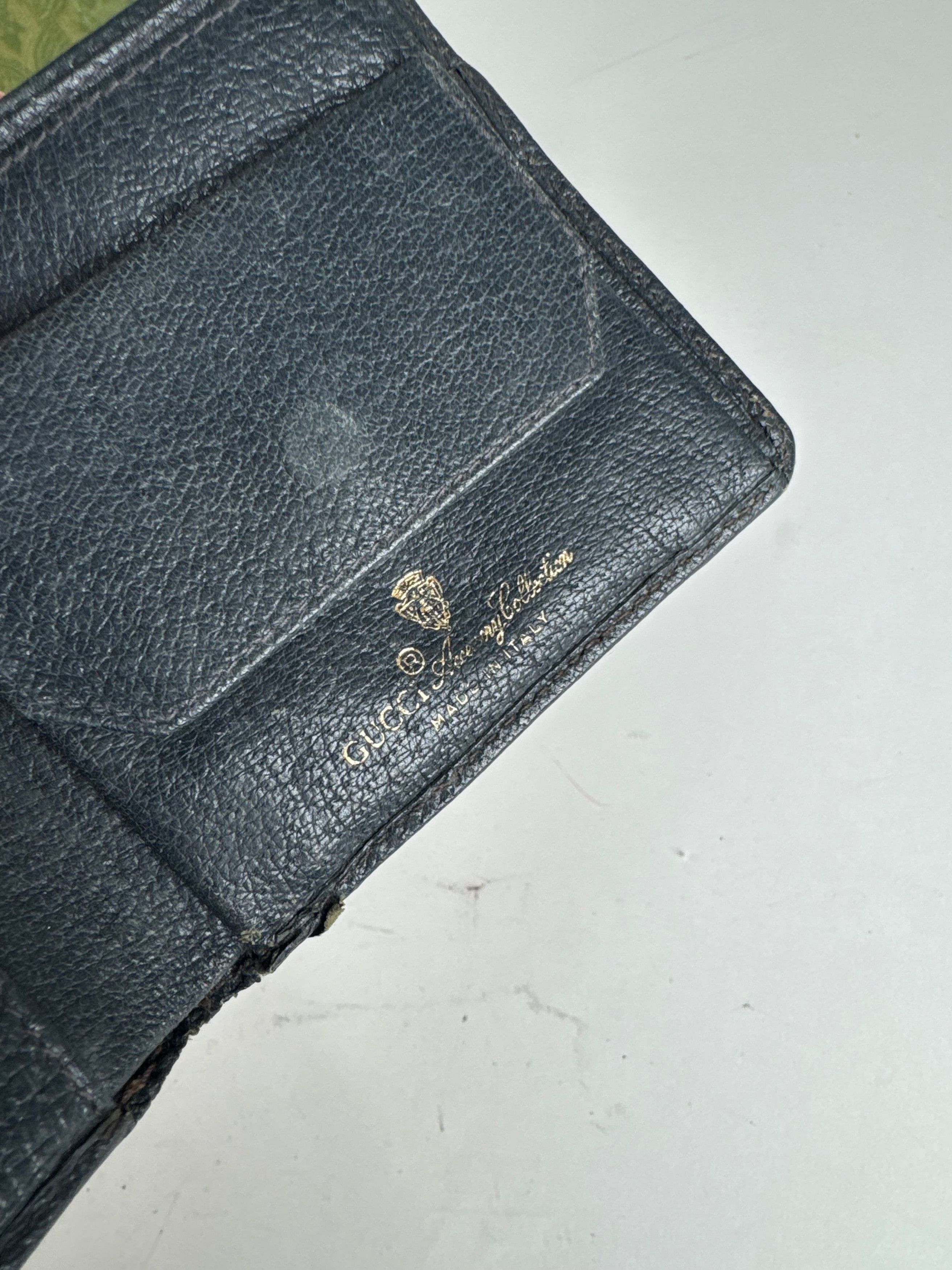 Gucci Vintage Ophidia Monogram Leather wallet navy grey Size ONE SIZE - 5 Thumbnail