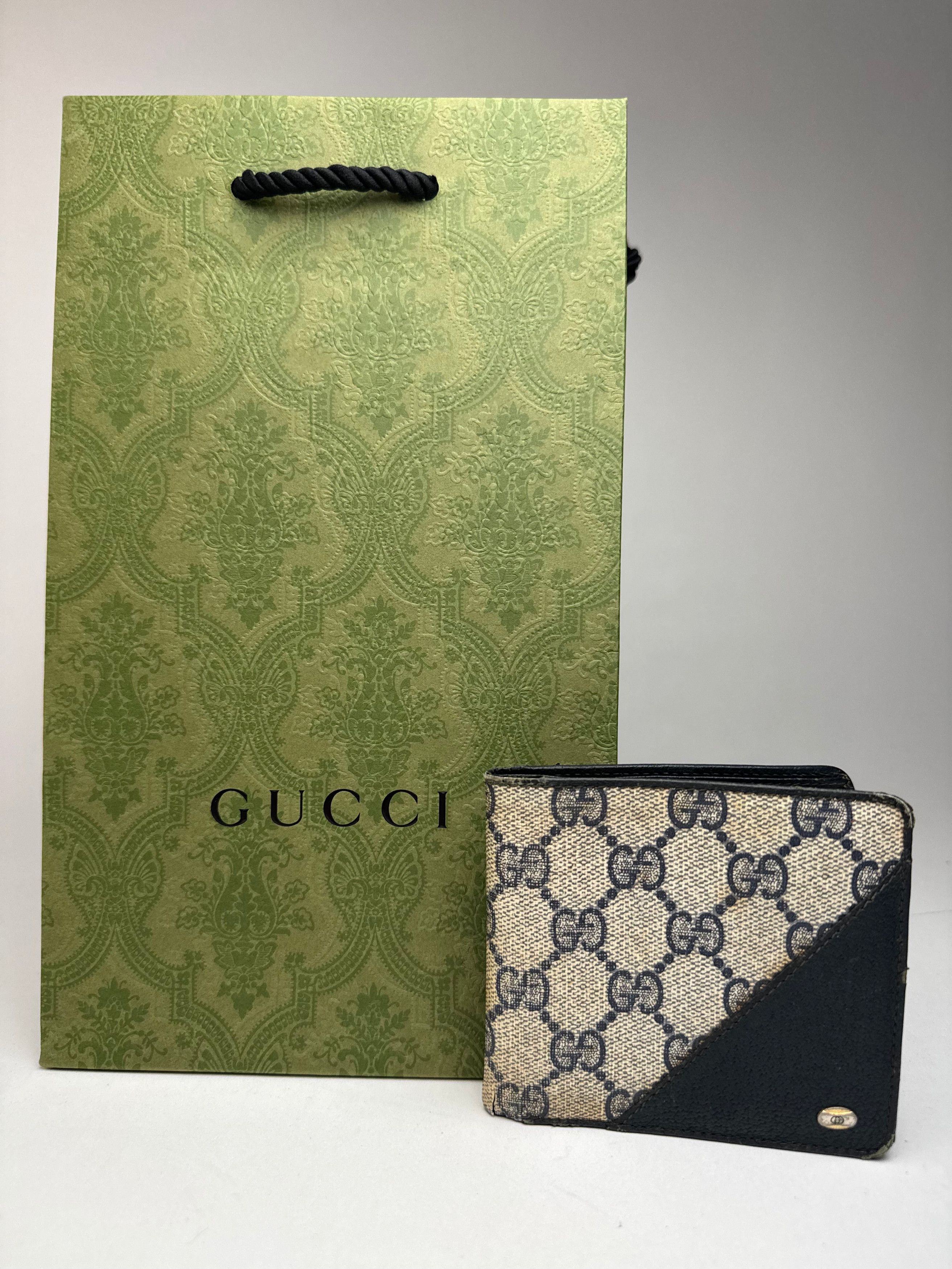 Gucci Vintage Ophidia Monogram Leather wallet navy grey Size ONE SIZE - 13 Thumbnail