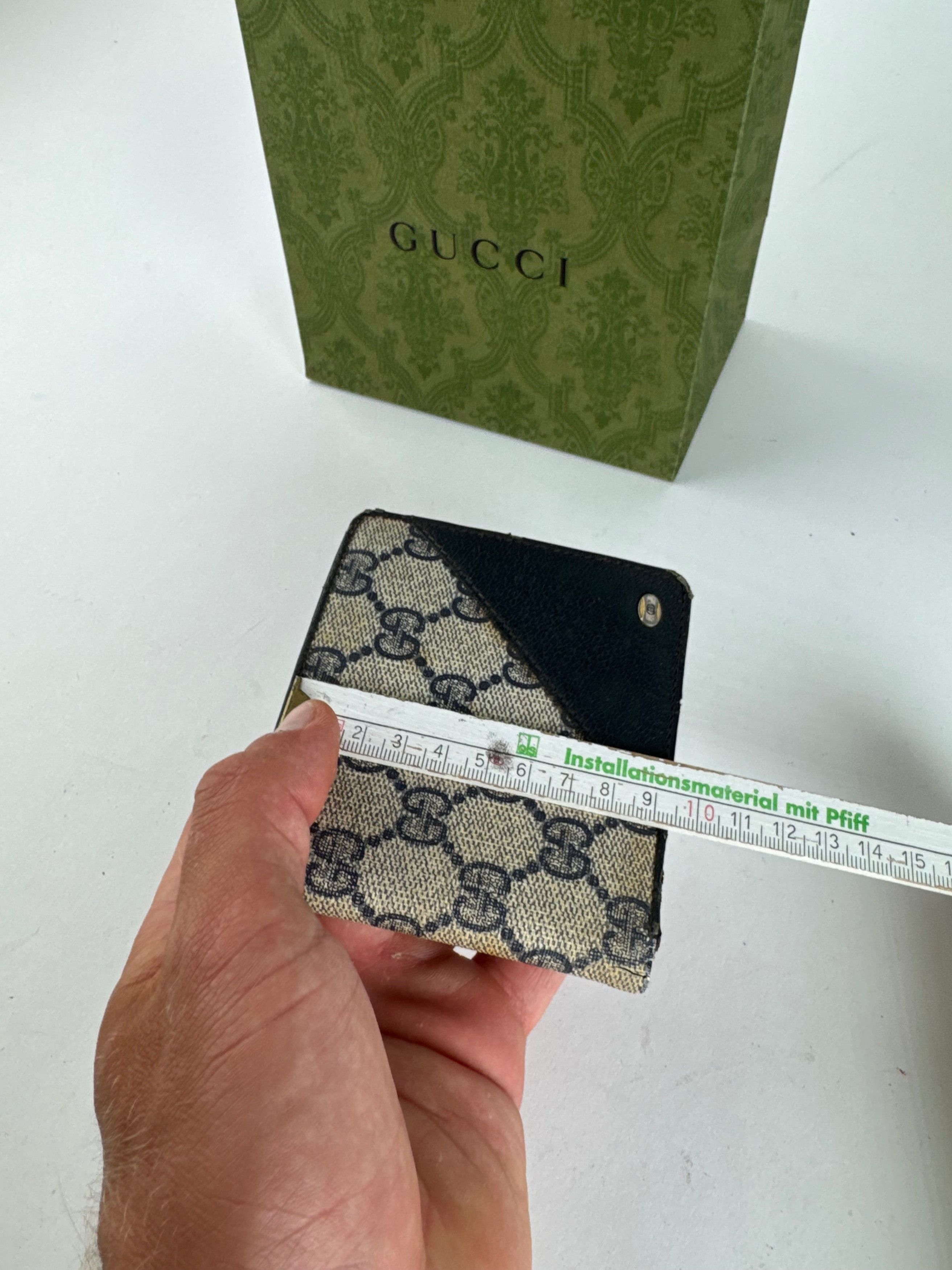 Gucci Vintage Ophidia Monogram Leather wallet navy grey Size ONE SIZE - 12 Thumbnail
