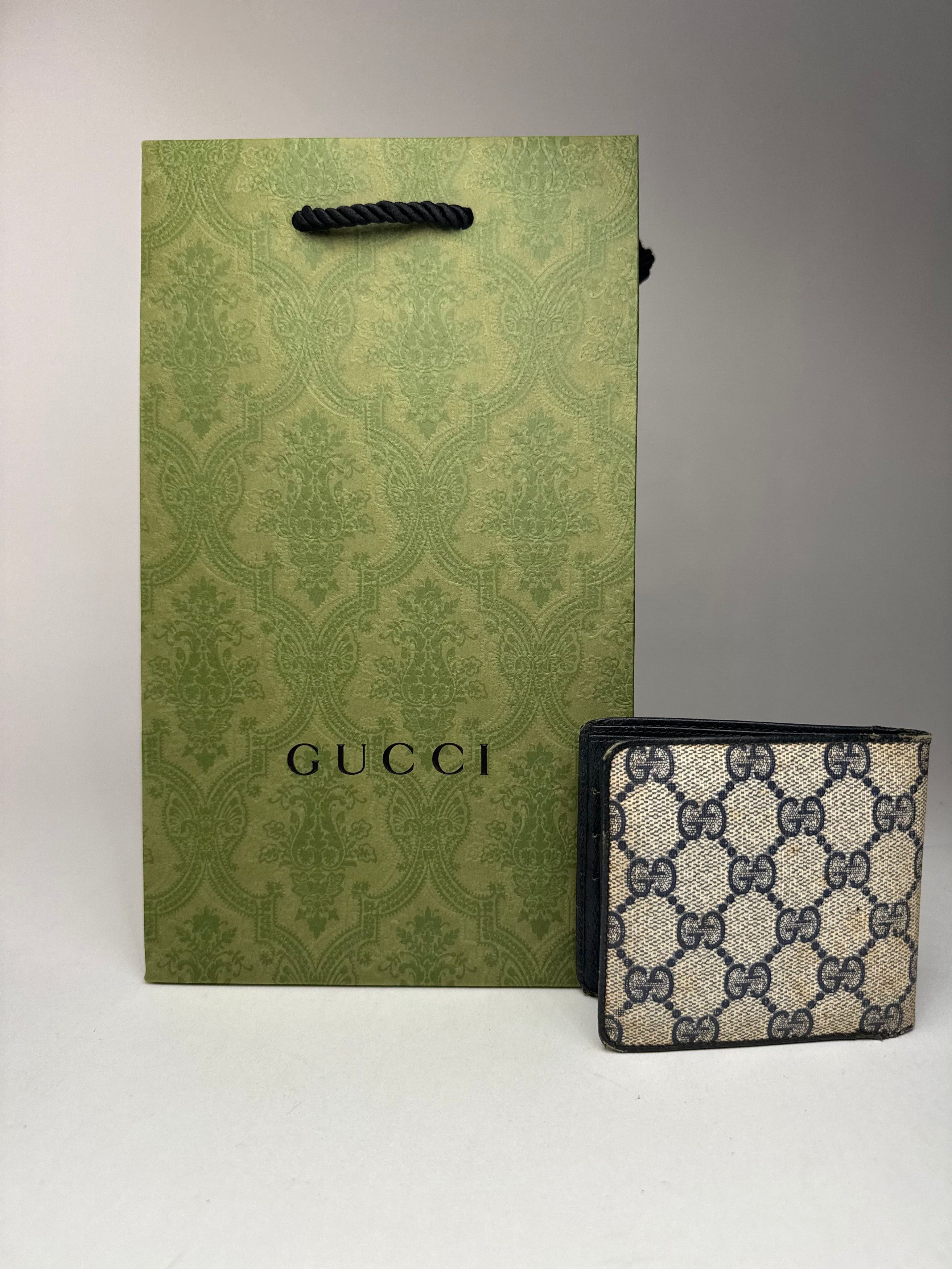 Gucci Vintage Ophidia Monogram Leather wallet navy grey Size ONE SIZE - 2 Thumbnail