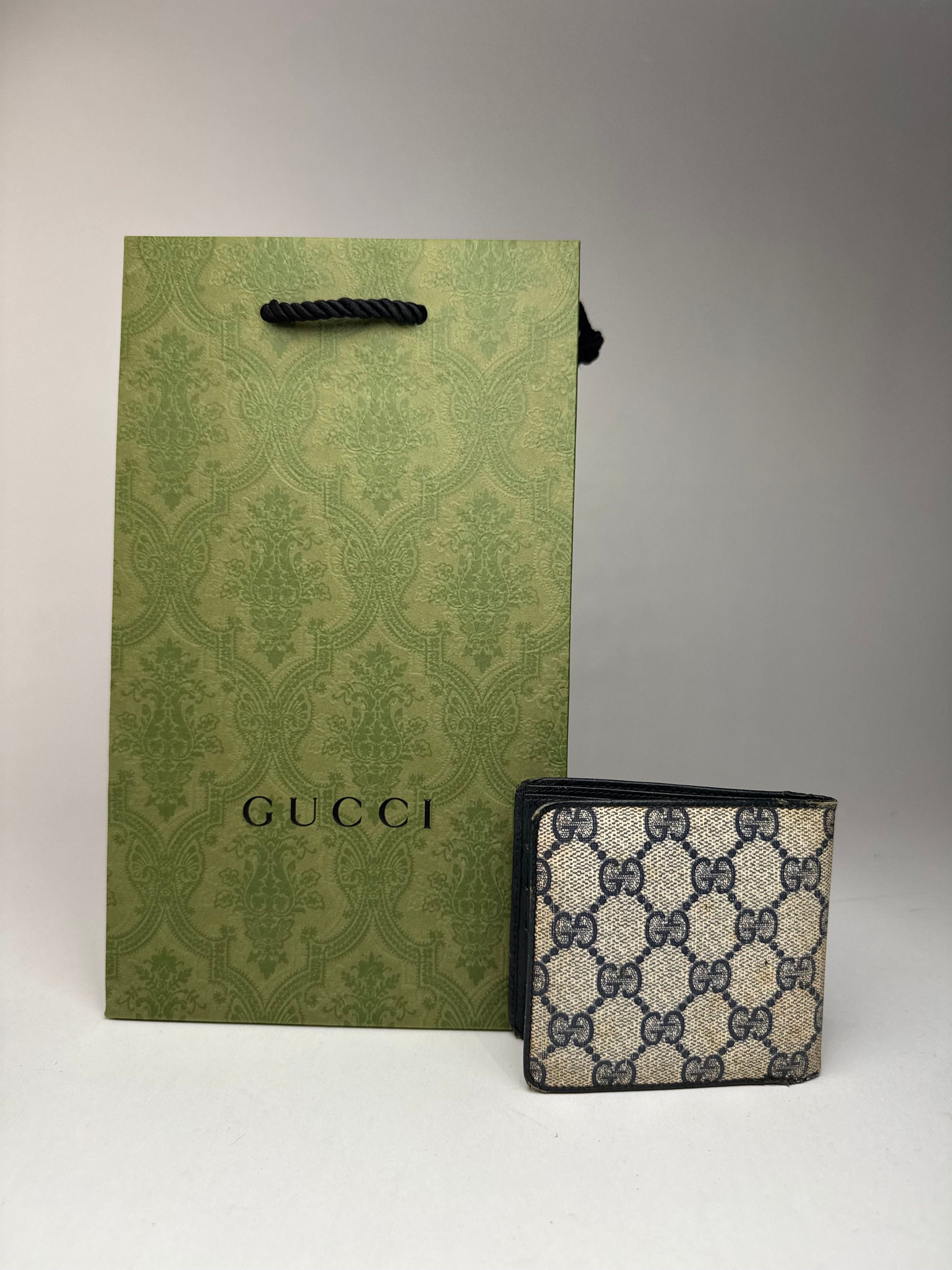 Gucci Vintage Ophidia Monogram Leather wallet navy grey Size ONE SIZE - 14 Thumbnail