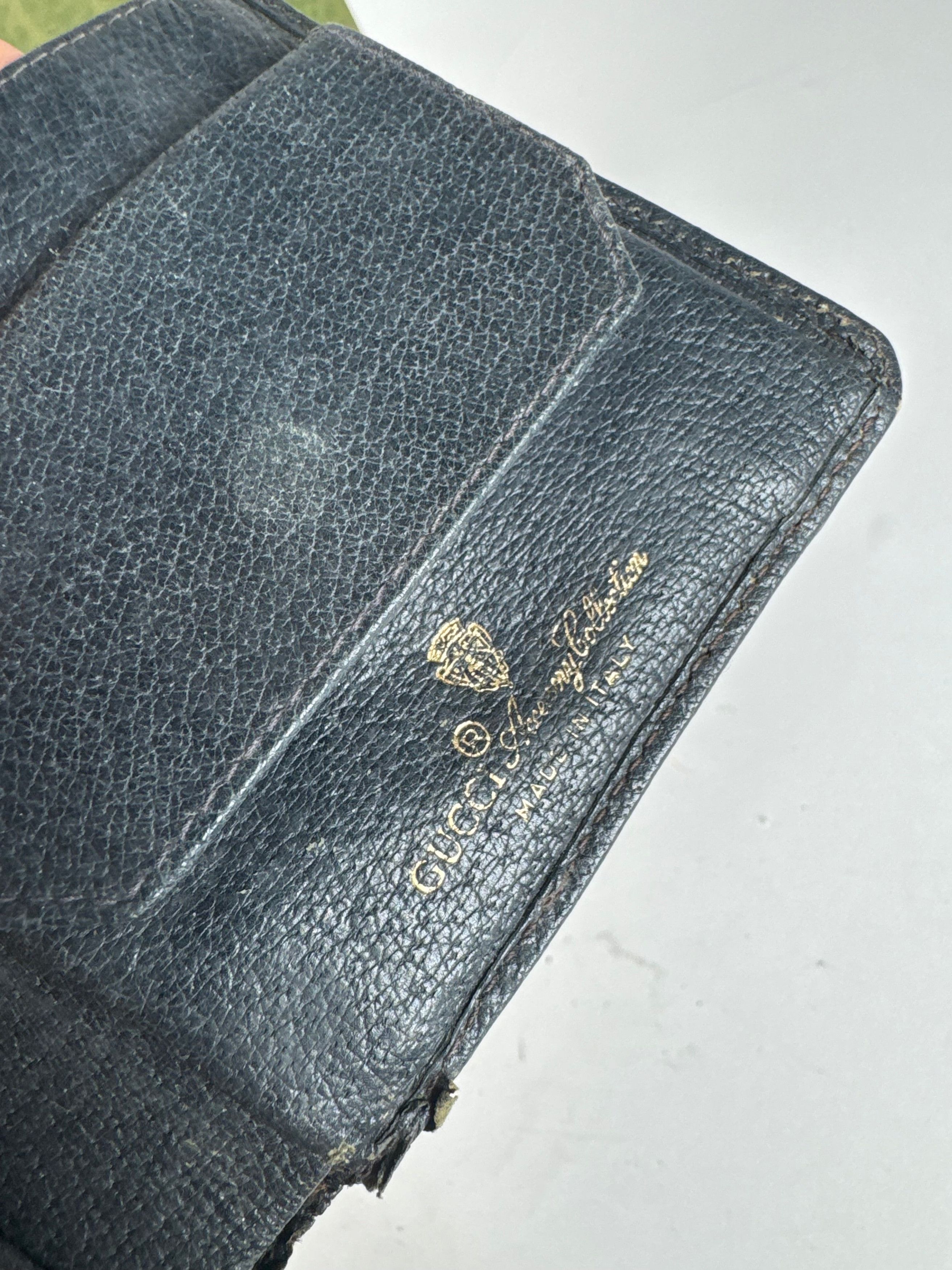 Gucci Vintage Ophidia Monogram Leather wallet navy grey Size ONE SIZE - 9 Thumbnail