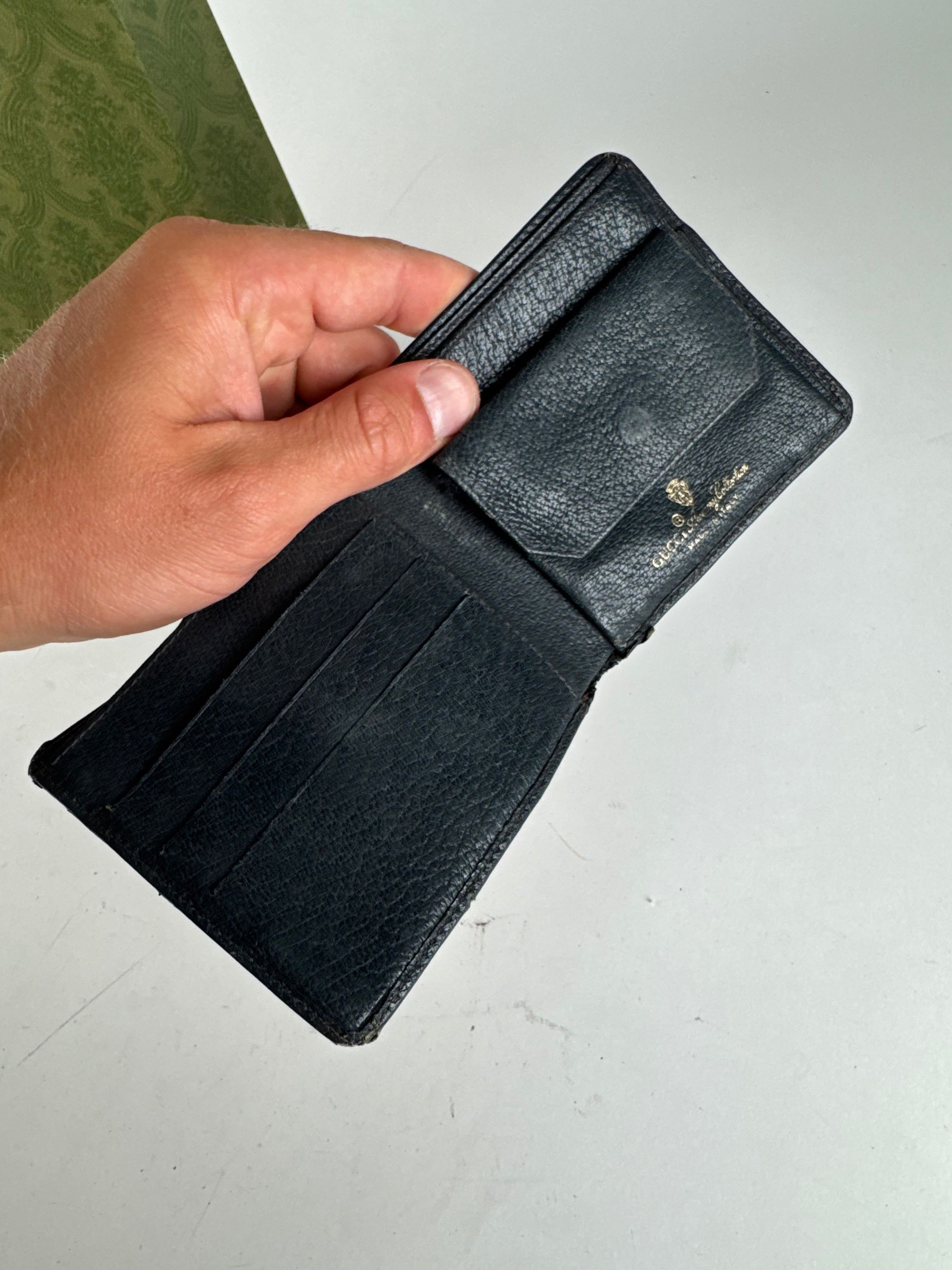 Gucci Vintage Ophidia Monogram Leather wallet navy grey Size ONE SIZE - 4 Thumbnail