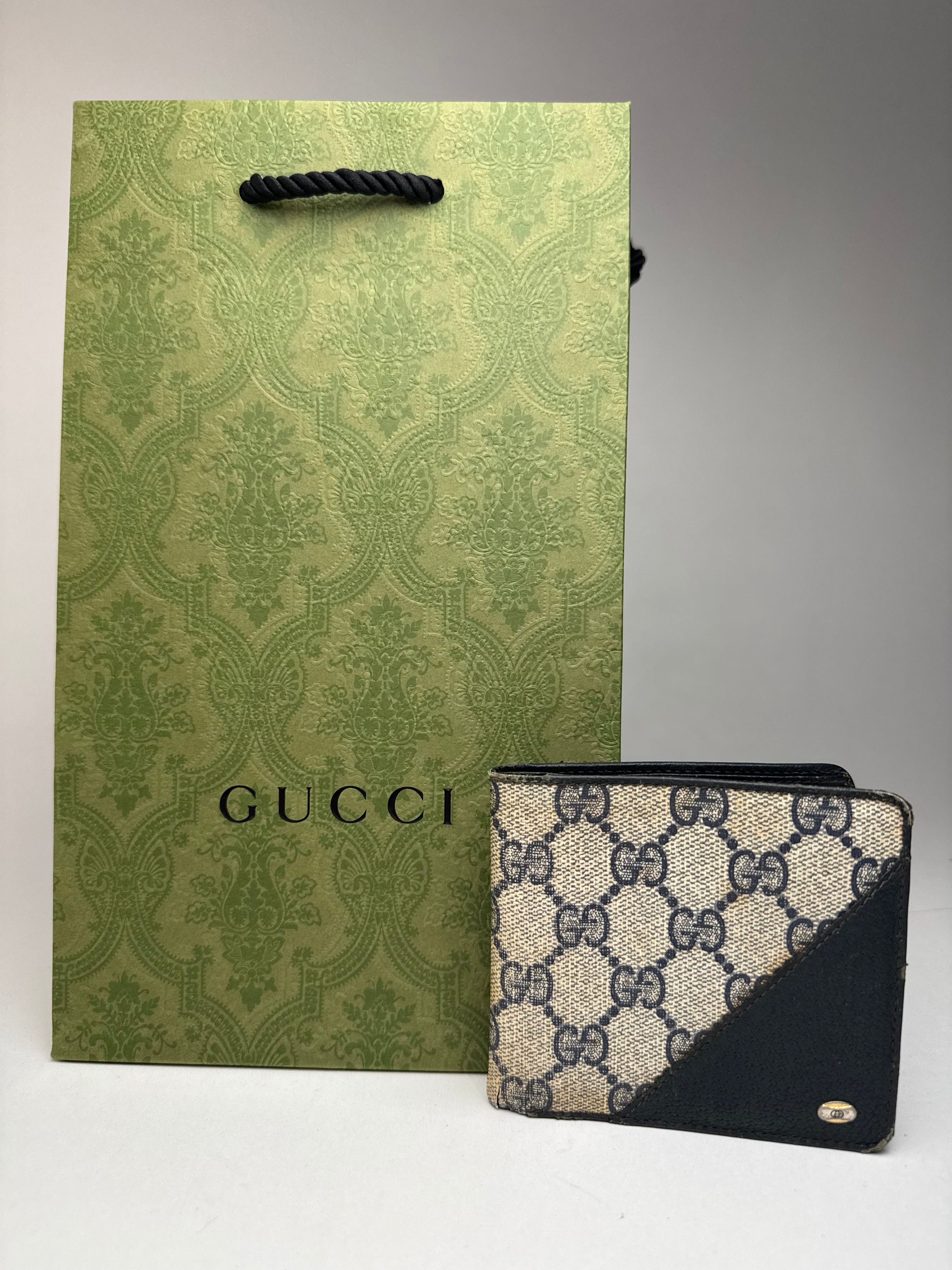 Gucci Vintage Ophidia Monogram Leather wallet navy grey Size ONE SIZE - 6 Thumbnail