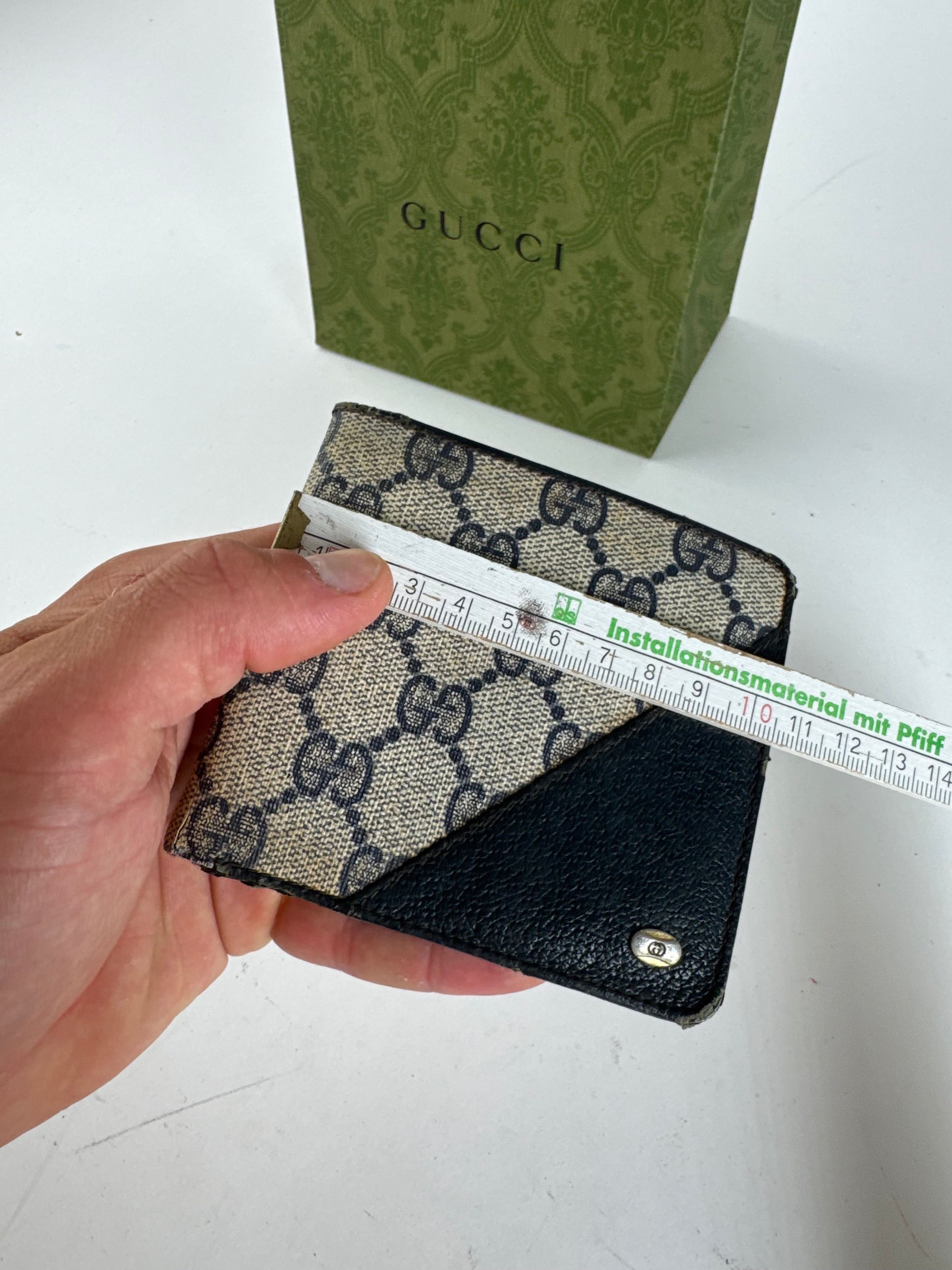 Gucci Vintage Ophidia Monogram Leather wallet navy grey Size ONE SIZE - 11 Thumbnail