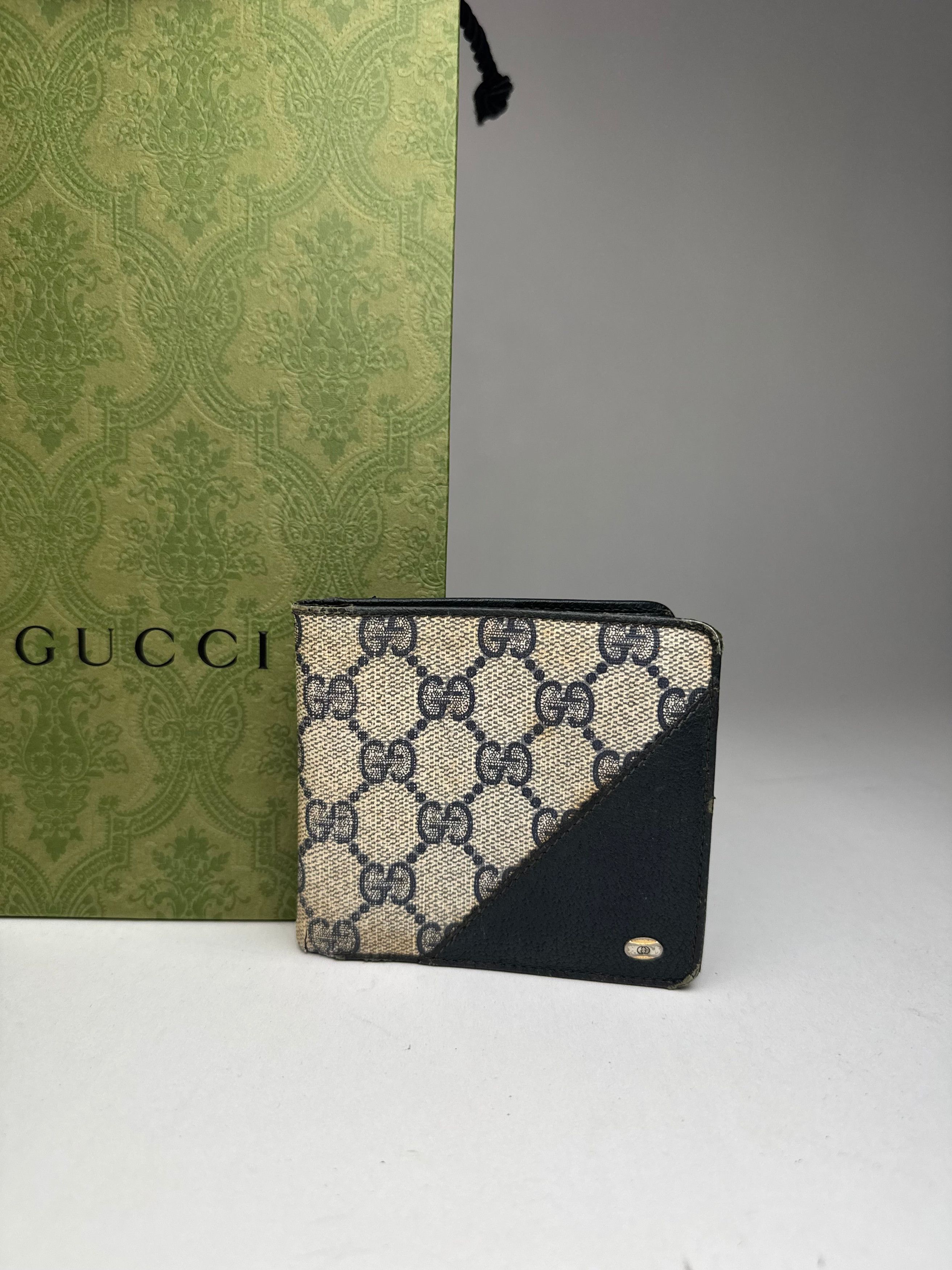 Gucci Vintage Ophidia Monogram Leather wallet navy grey Size ONE SIZE - 3 Thumbnail
