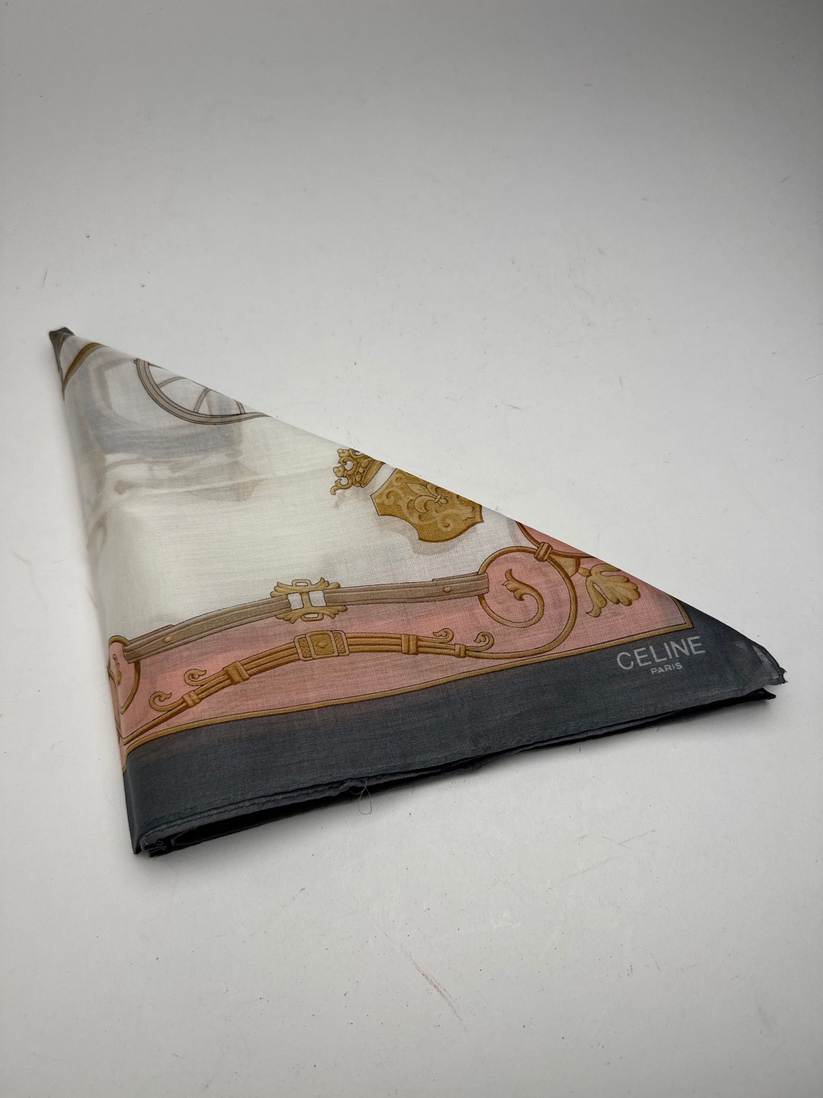 Celine Vintage Scarf Pink Grey Size ONE SIZE - 8 Thumbnail