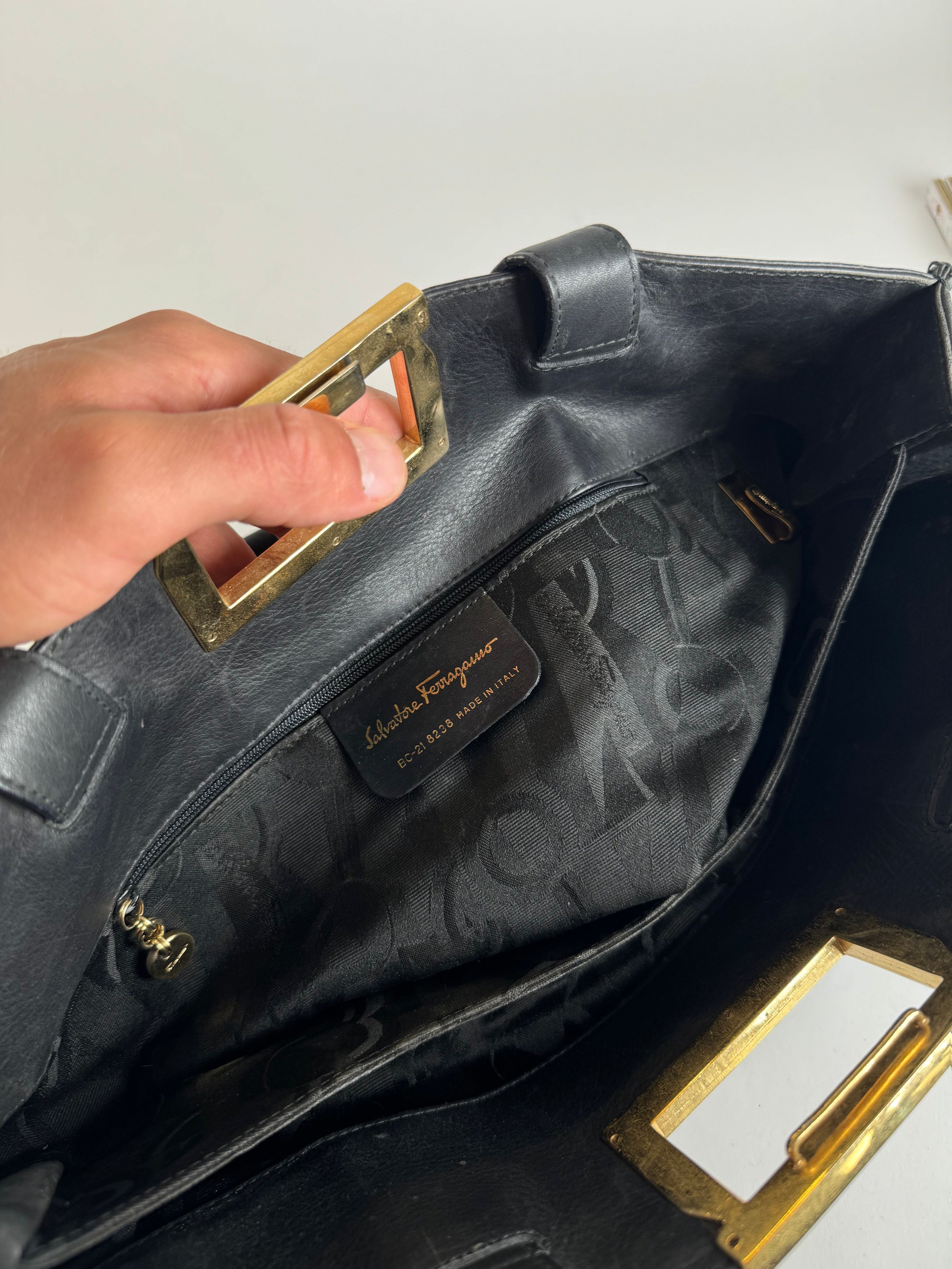 Salvatore Ferragamo Vintage Leather bag black Size ONE SIZE - 4 Thumbnail