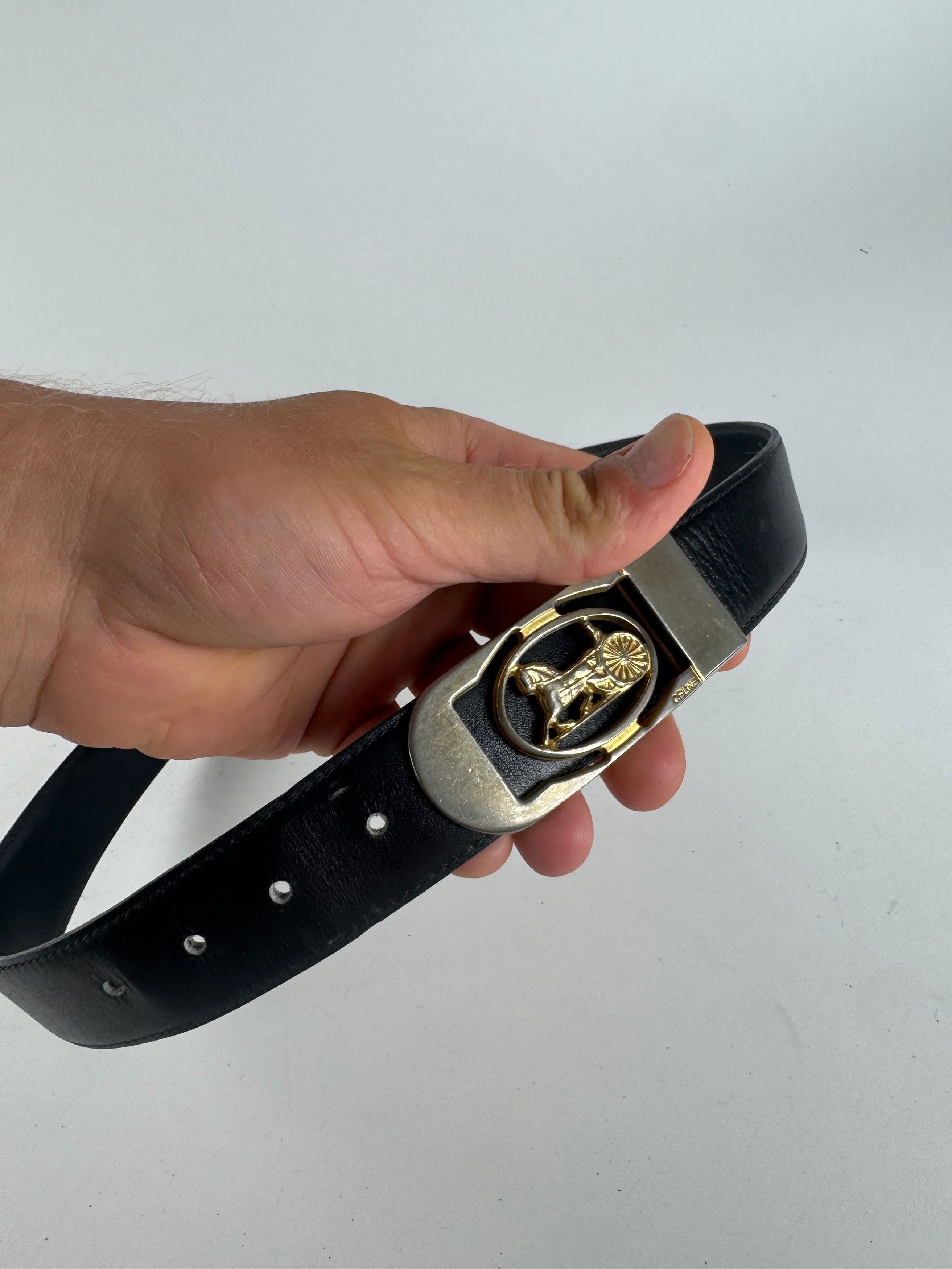 Celine Vintage Paris leather belt black Size ONE SIZE - 2 Thumbnail