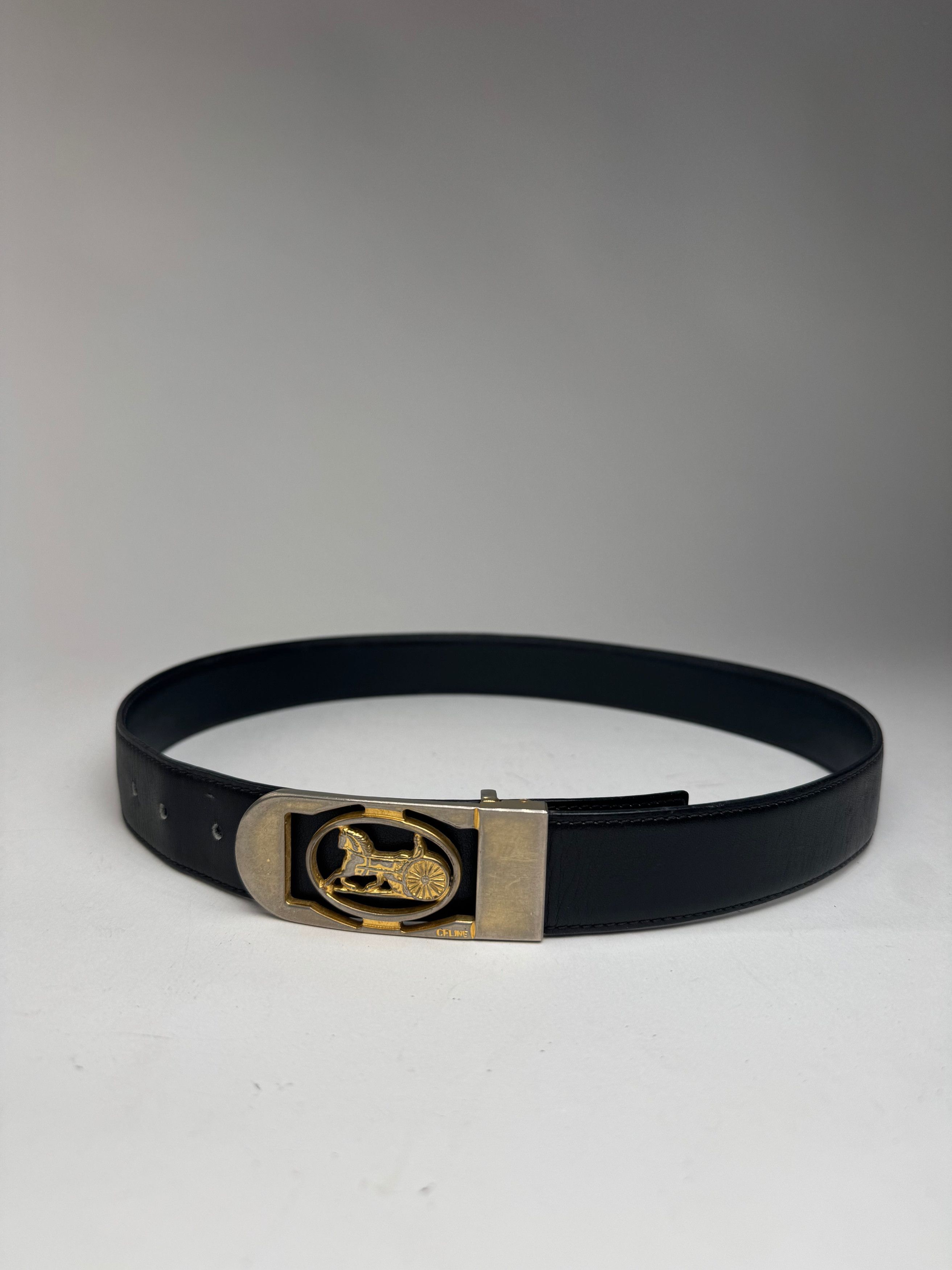 Celine Vintage Paris leather belt black Size ONE SIZE - 12 Thumbnail
