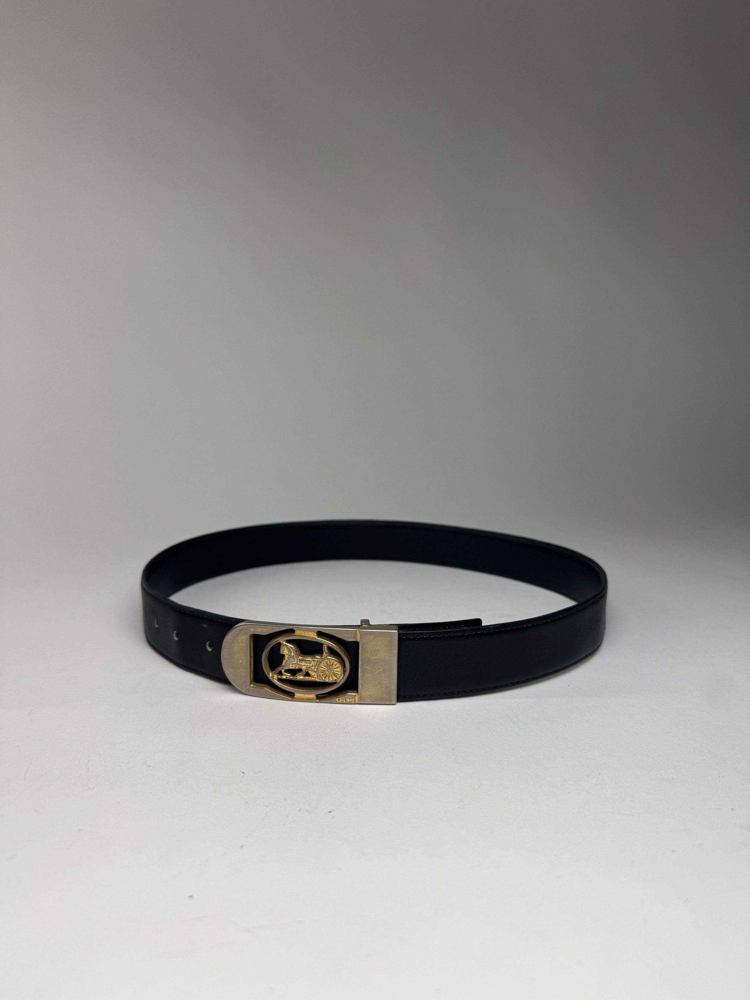 Celine Vintage Paris leather belt black Size ONE SIZE - 7 Thumbnail